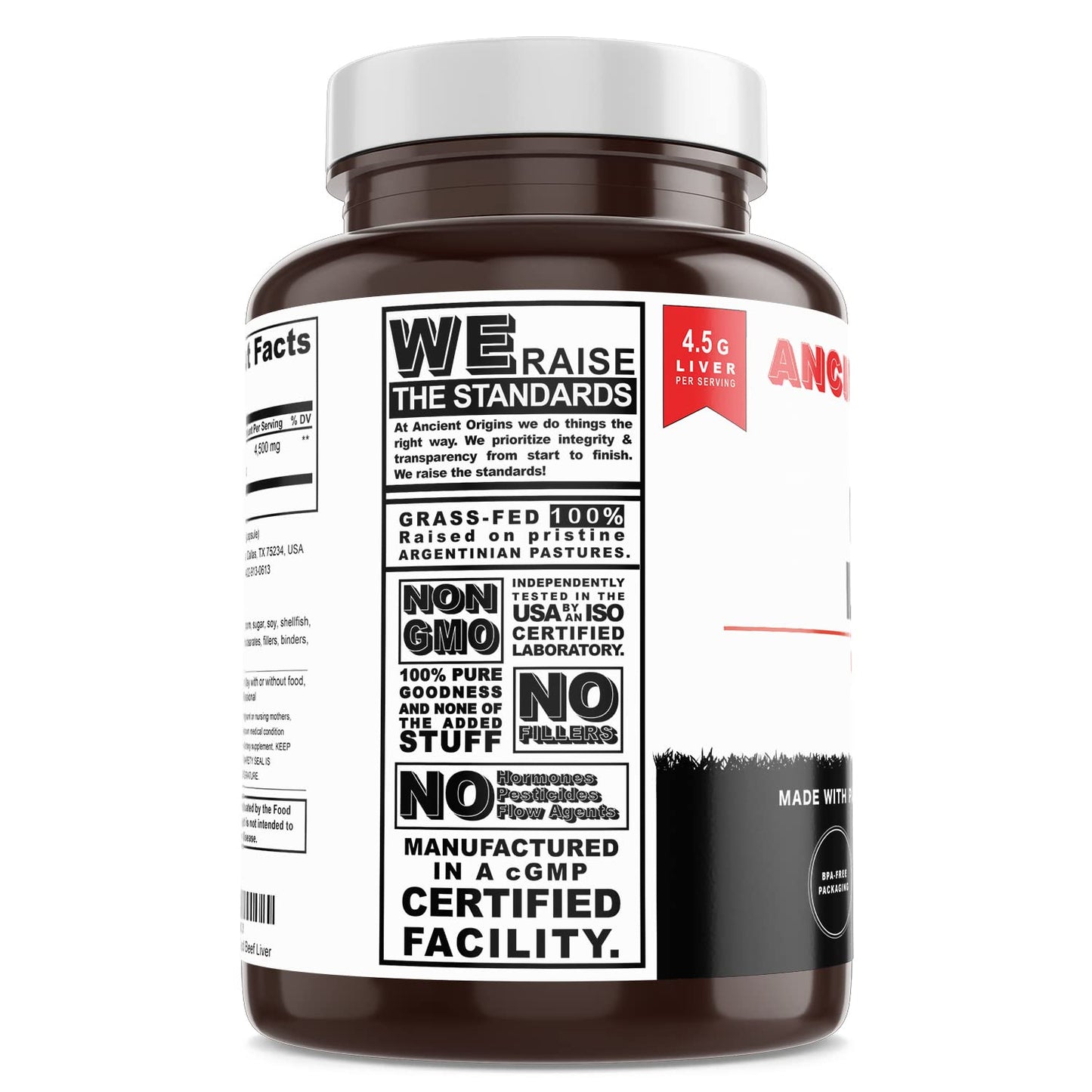 Ancient Origins Grass Fed Beef Liver Capsules 360 Capsules
