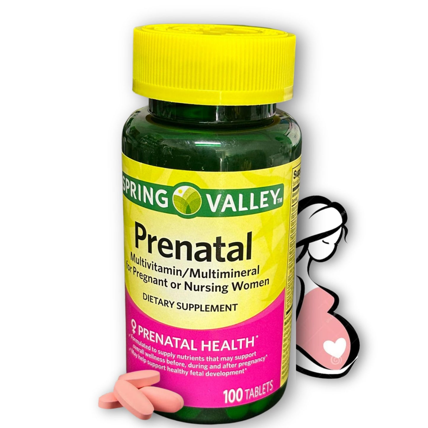 FUSION SHOP STORE Prenatal Vitamins Multivitamin Multimineral for Pregnant and Nursing Women Tablet, 100 Count