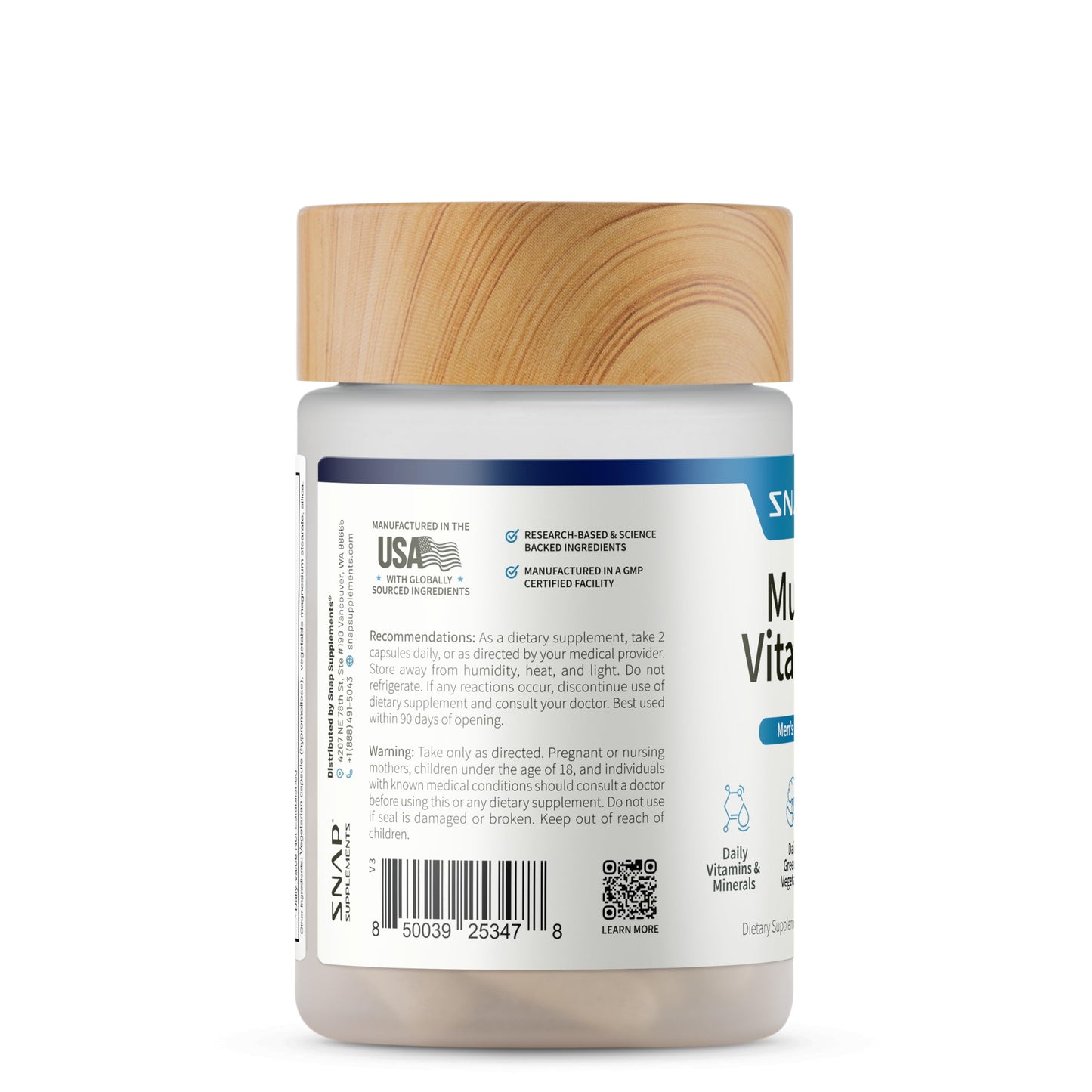 Snap Supplements Men's Daily Multivitamins 60 Capsules