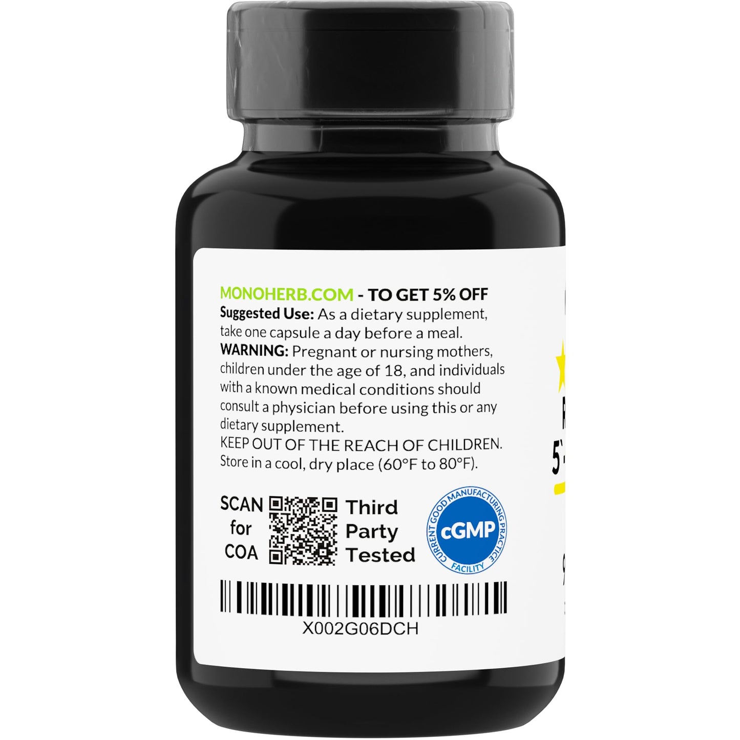 MONOHERB Riboflavin 5'-Phosphate 50 mg - Bioactive Vitamin B2, 90 Vegetarian Capsules