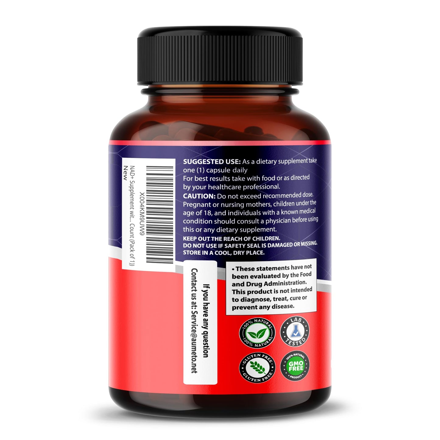 AUMETO NAD+ 350mg with Trans-Resveratrol, Quercetin & Rhodiola Capsules, 150 Count