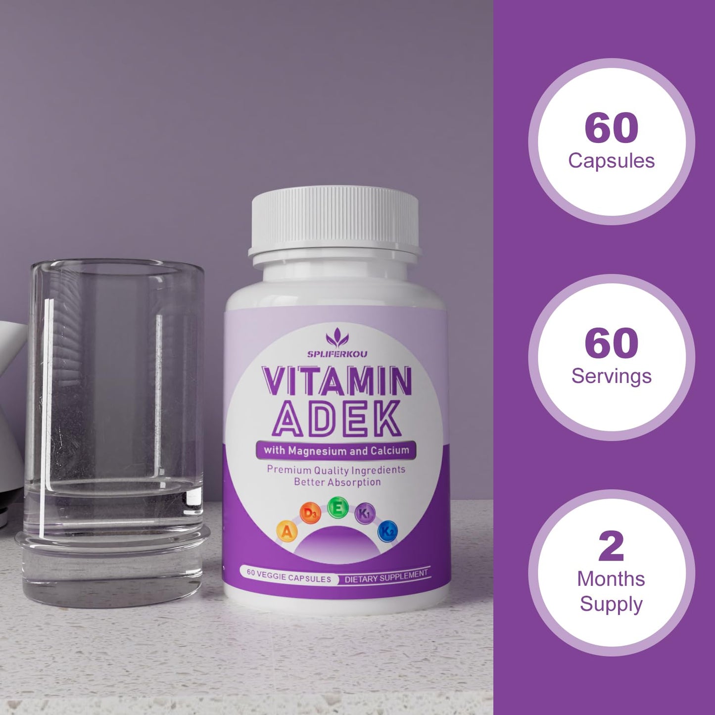 Spliferkou ADEK Vitamins Supplement Capsule, 180 Capsules