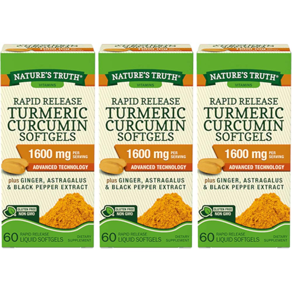 Nature's Truth Rapid Release Turmeric Curcumin Softgels, 180 Softgels