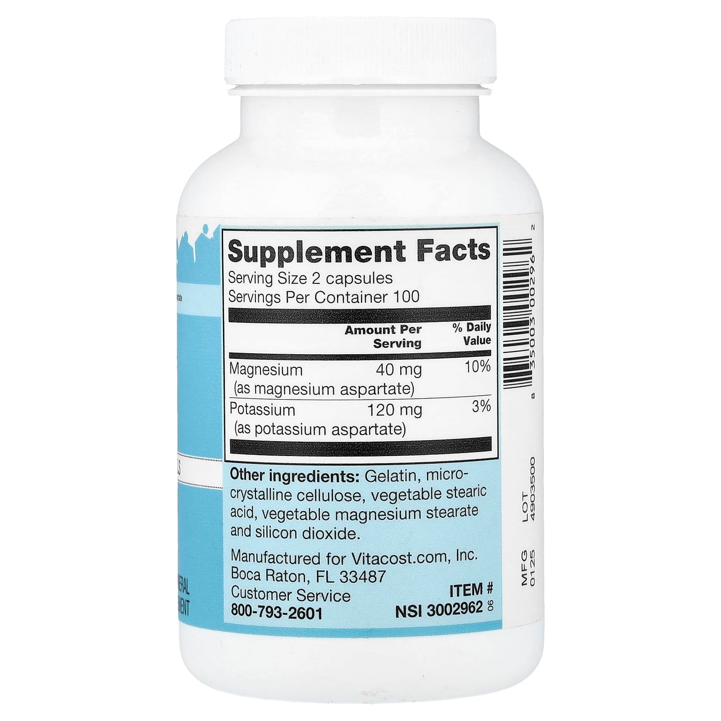 Vitacost Potassium & Magnesium Capsules 200