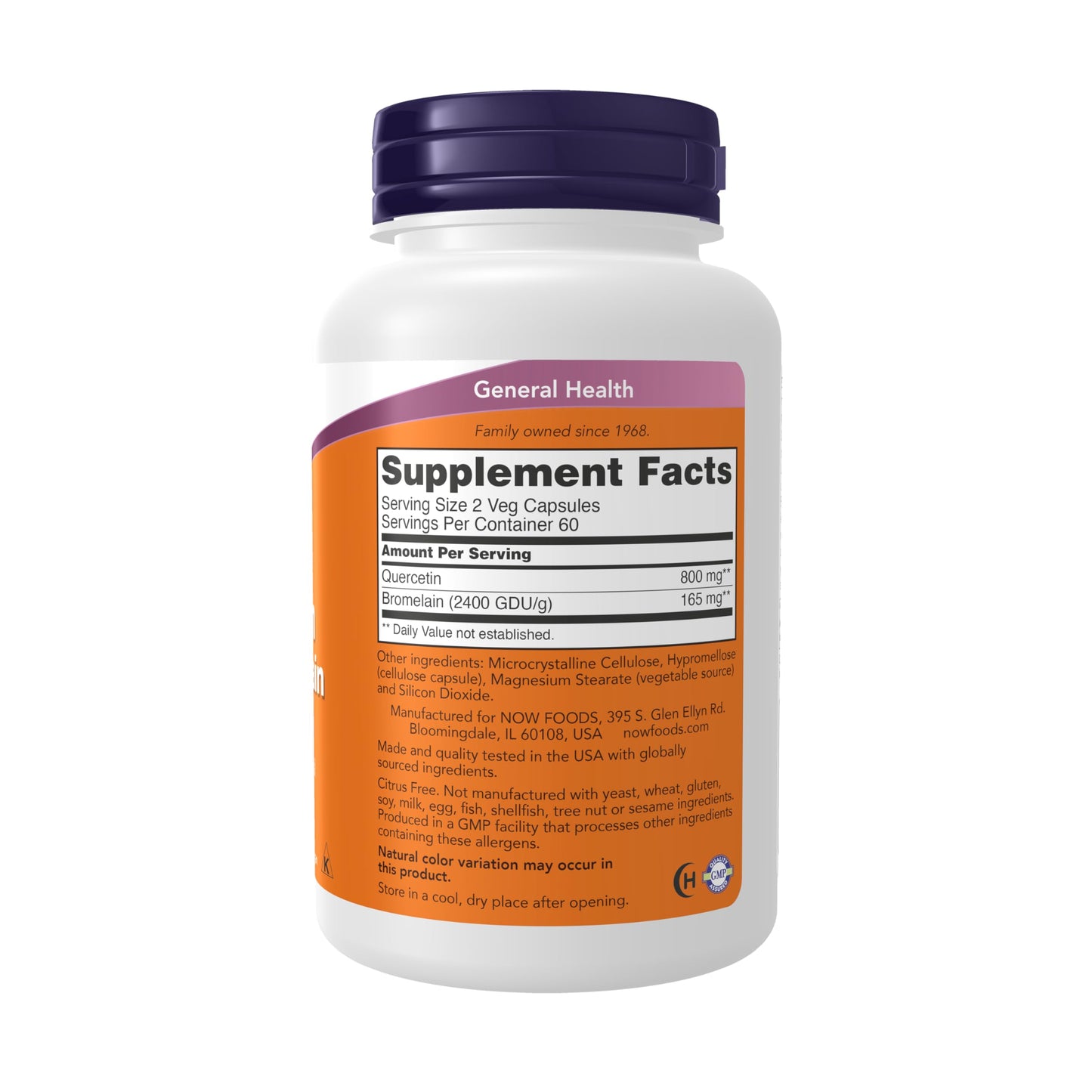 NOW Foods Quercetin with Bromelain Capsules 120 Capsules