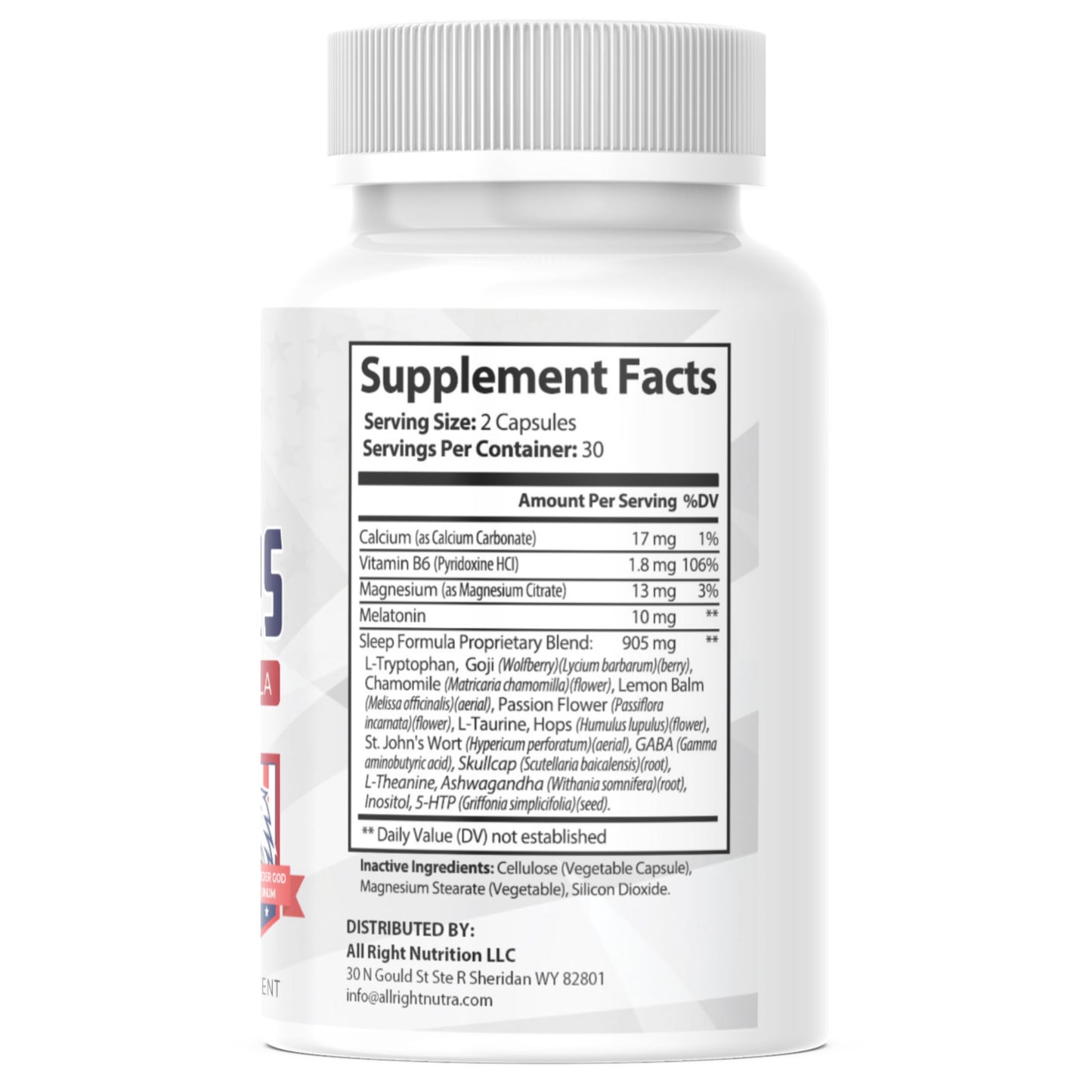 All Right Nutrition Call to Quarters Sleep Aid & Relaxation Formula Capsule 1 Count