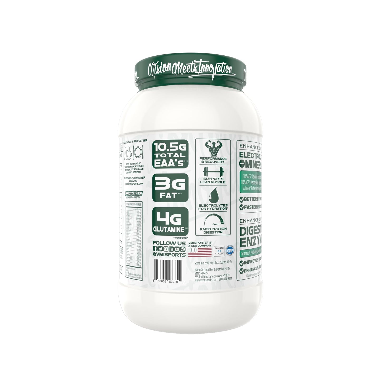VMI Sports Protolyte Natural Plant Protein Powder 25.6 oz