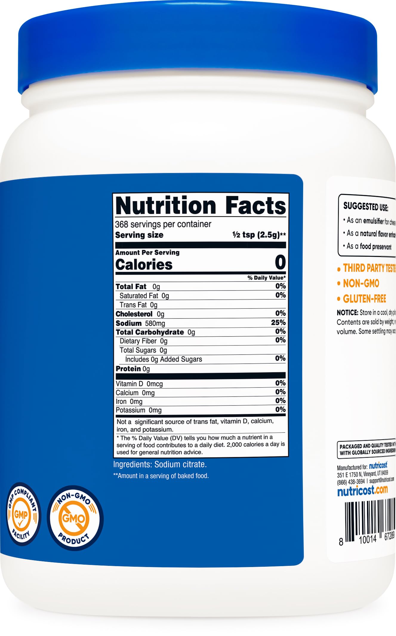 Nutricost Sodium Citrate Powder 31.99 Ounce