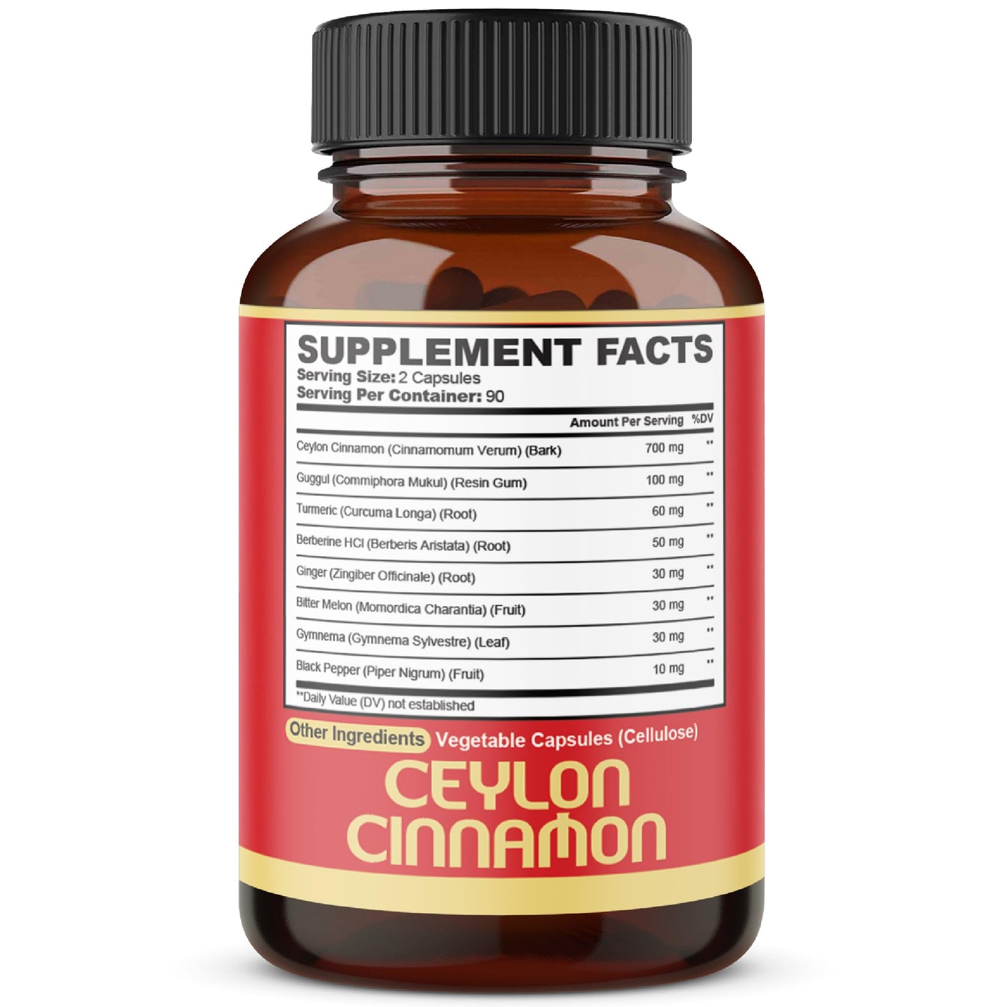 agobi Premium Ceylon Cinnamon with Berberine Supplement - 8in1 Turmeric, Ginger, Gymnema & More - Body, Heart & Overall Vitality Capsules 180
