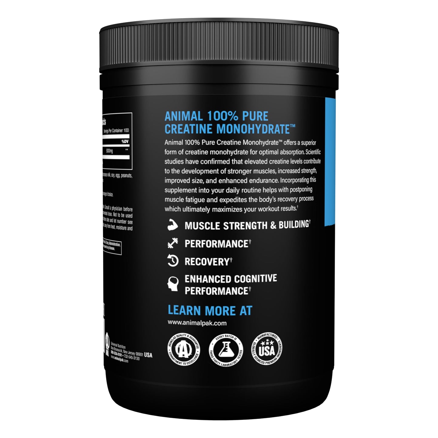 Animal Creatine Monohydrate Micronized Powder, 16 Servings
