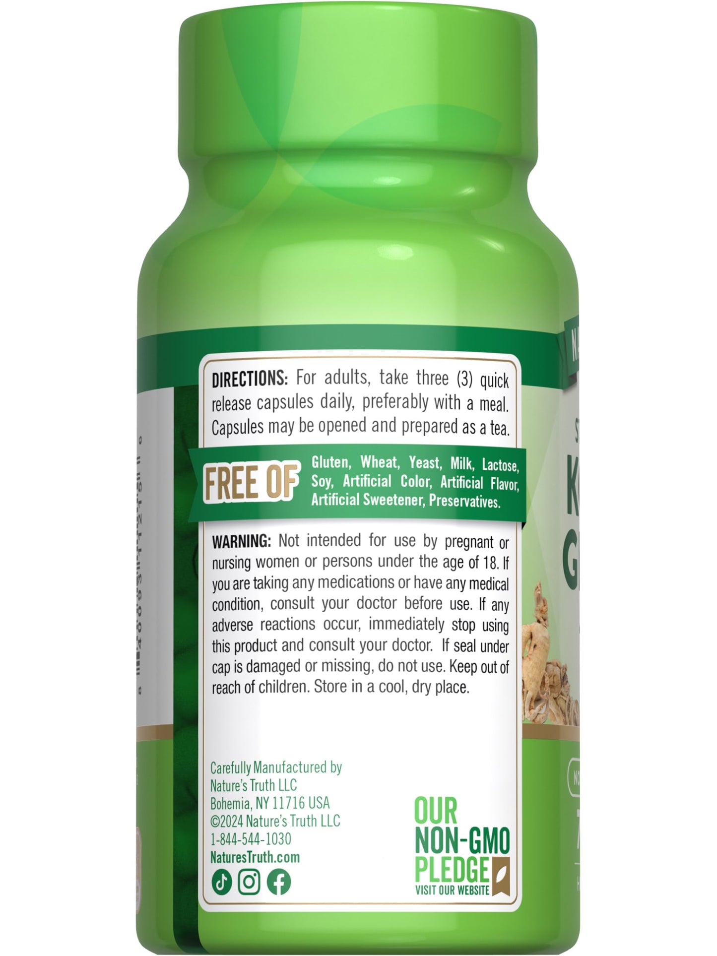 Nature's Truth Korean Ginseng Capsules 75 Count