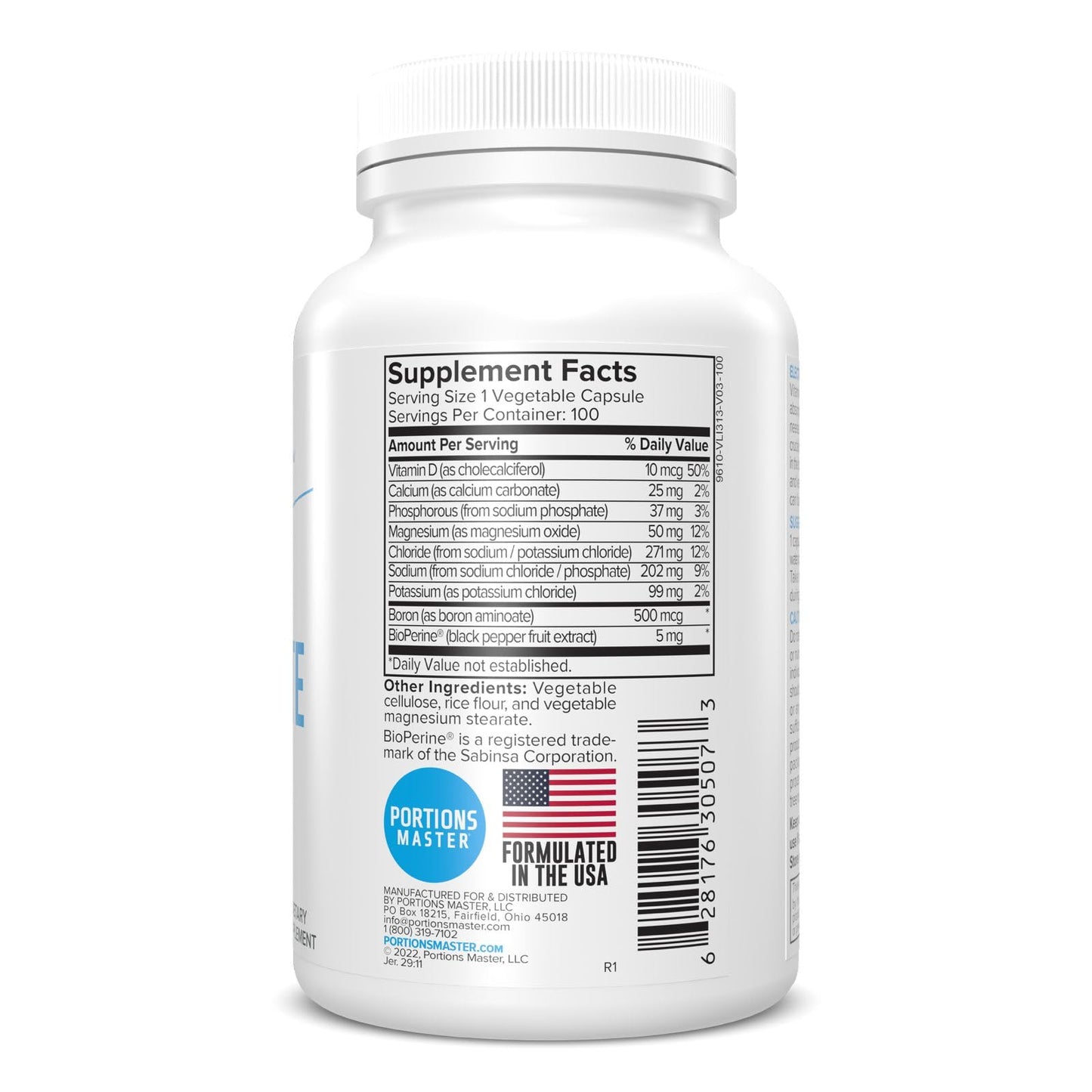 Portions Master Electrolyte Plus Capsule, 100 Veg Caps