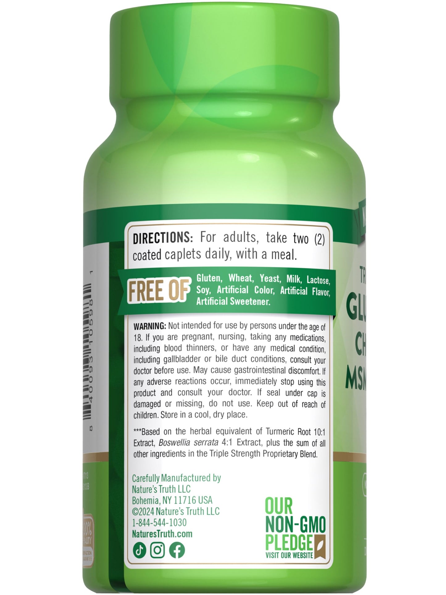 Nature's Truth Glucosamine Chondroitin MSM Complex Caplets 60 Count
