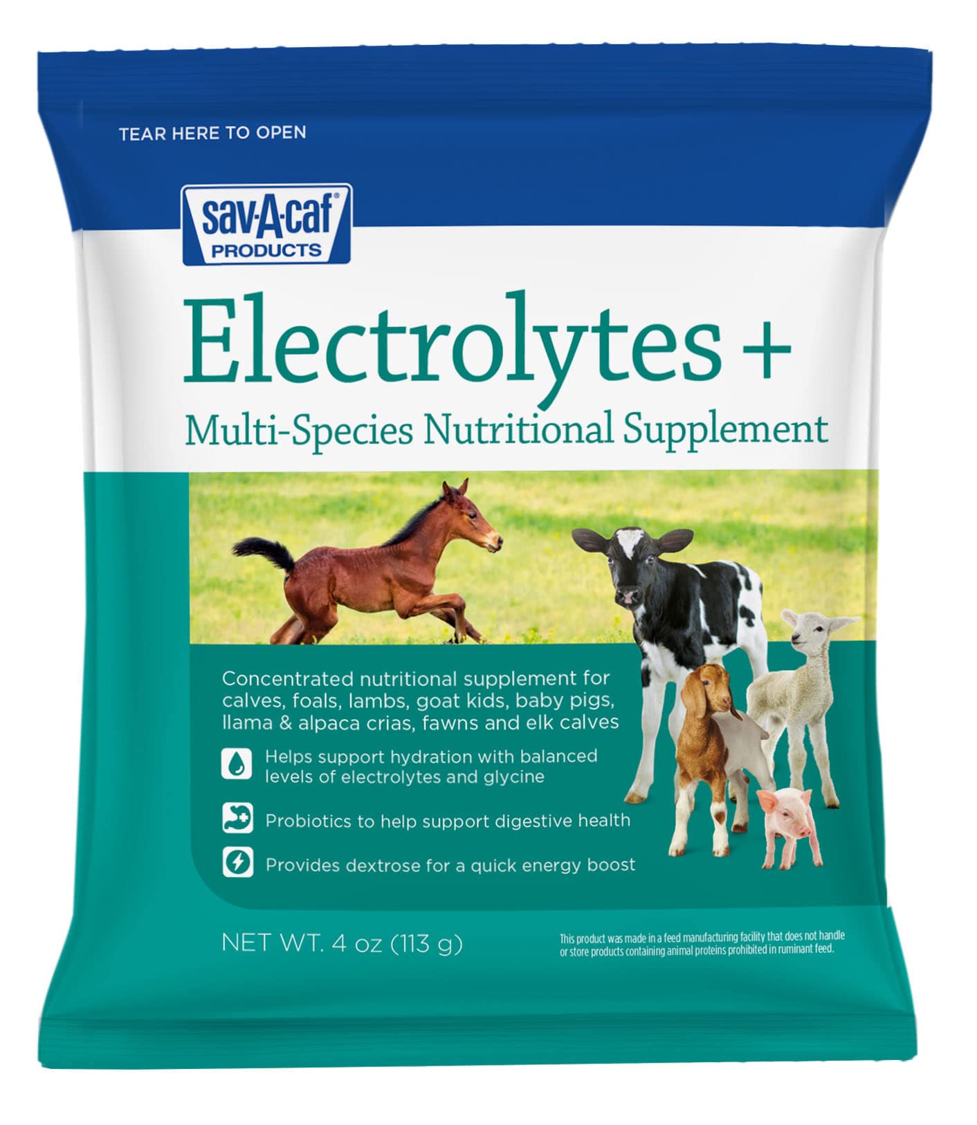 Sav-A-Caf Electrolytes Plus Multi-Species Supplement Powder, 4 oz