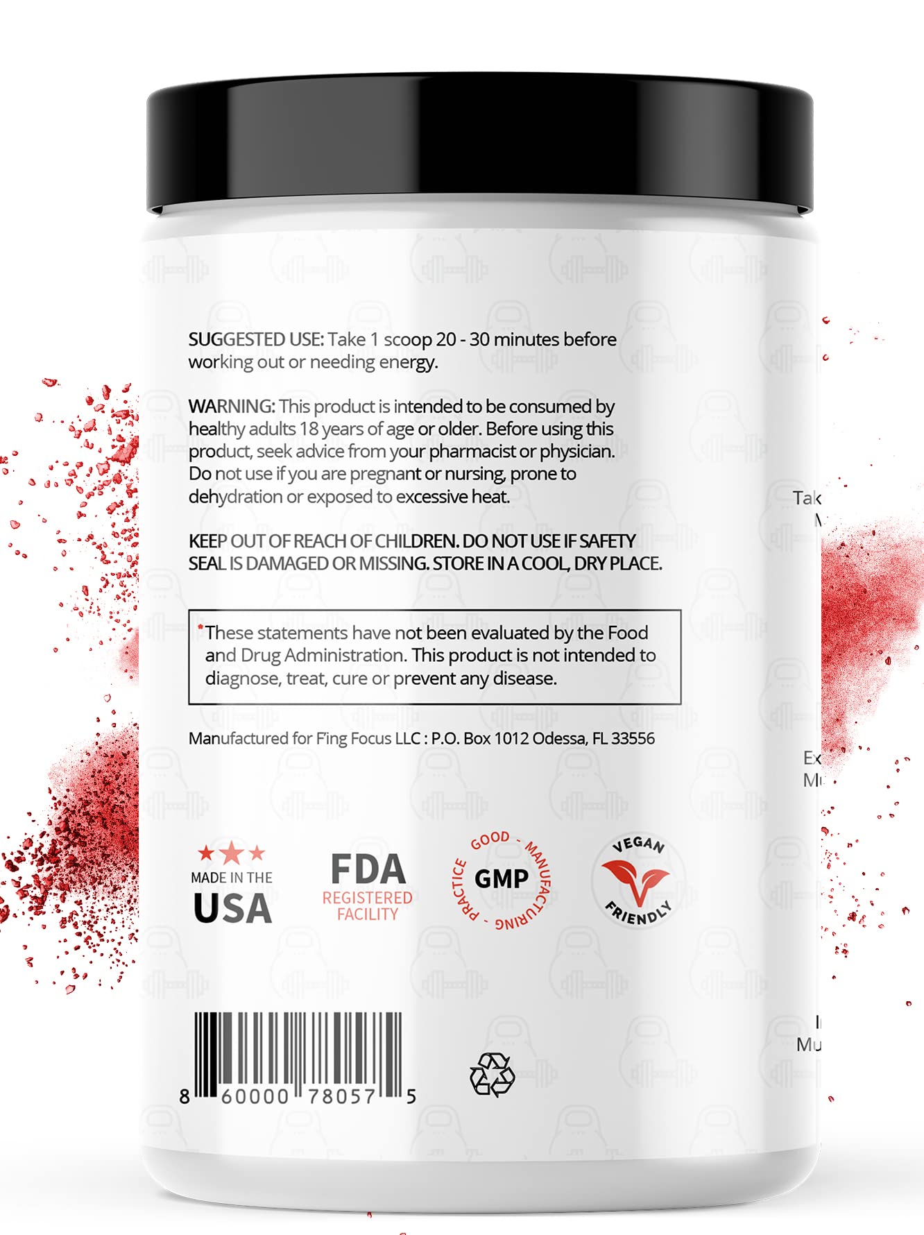 F'ing Workout Explosive Pre-Workout Supplement Powder 15.66 Ounces