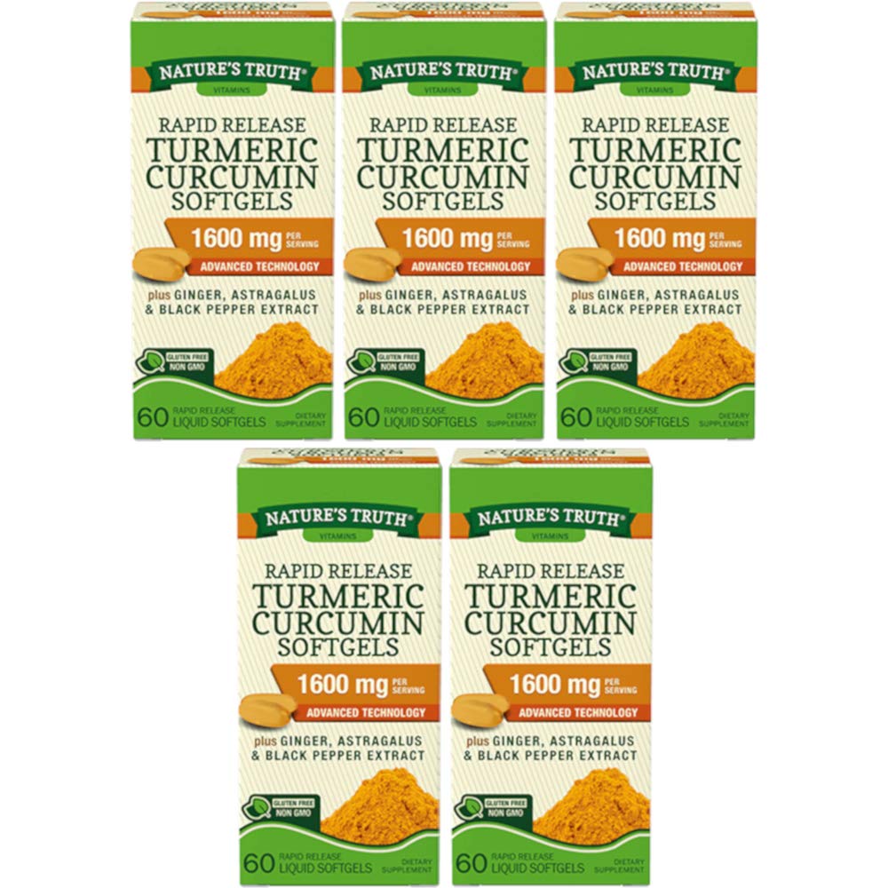 Nature's Truth Turmeric 1600mg Black Pepper Extract Softgels, 300 Count