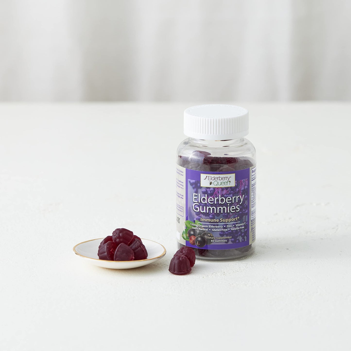 Elderberry Queen Organic Elderberry Gummies, 60 Count