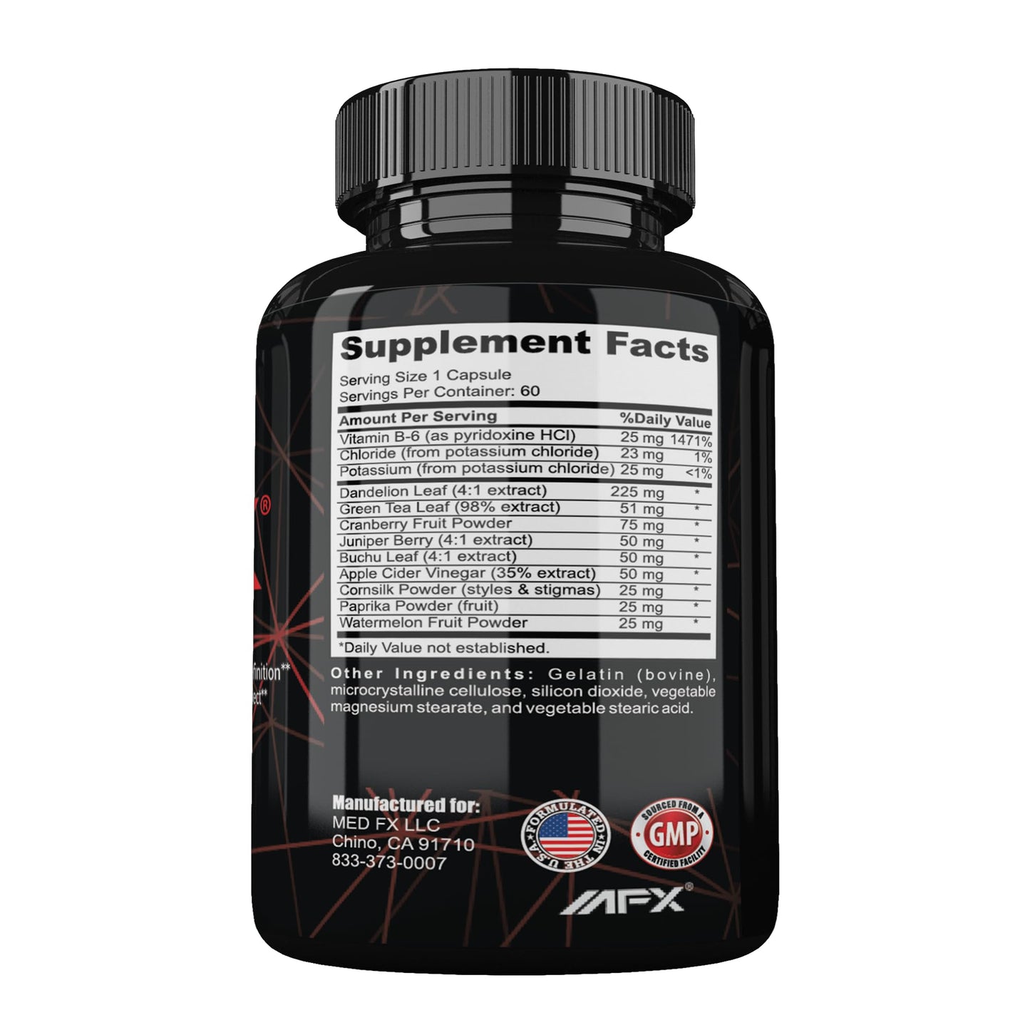 MUSCLE FX AquaLean FX Maximum Strength Diuretic Capsules, 60