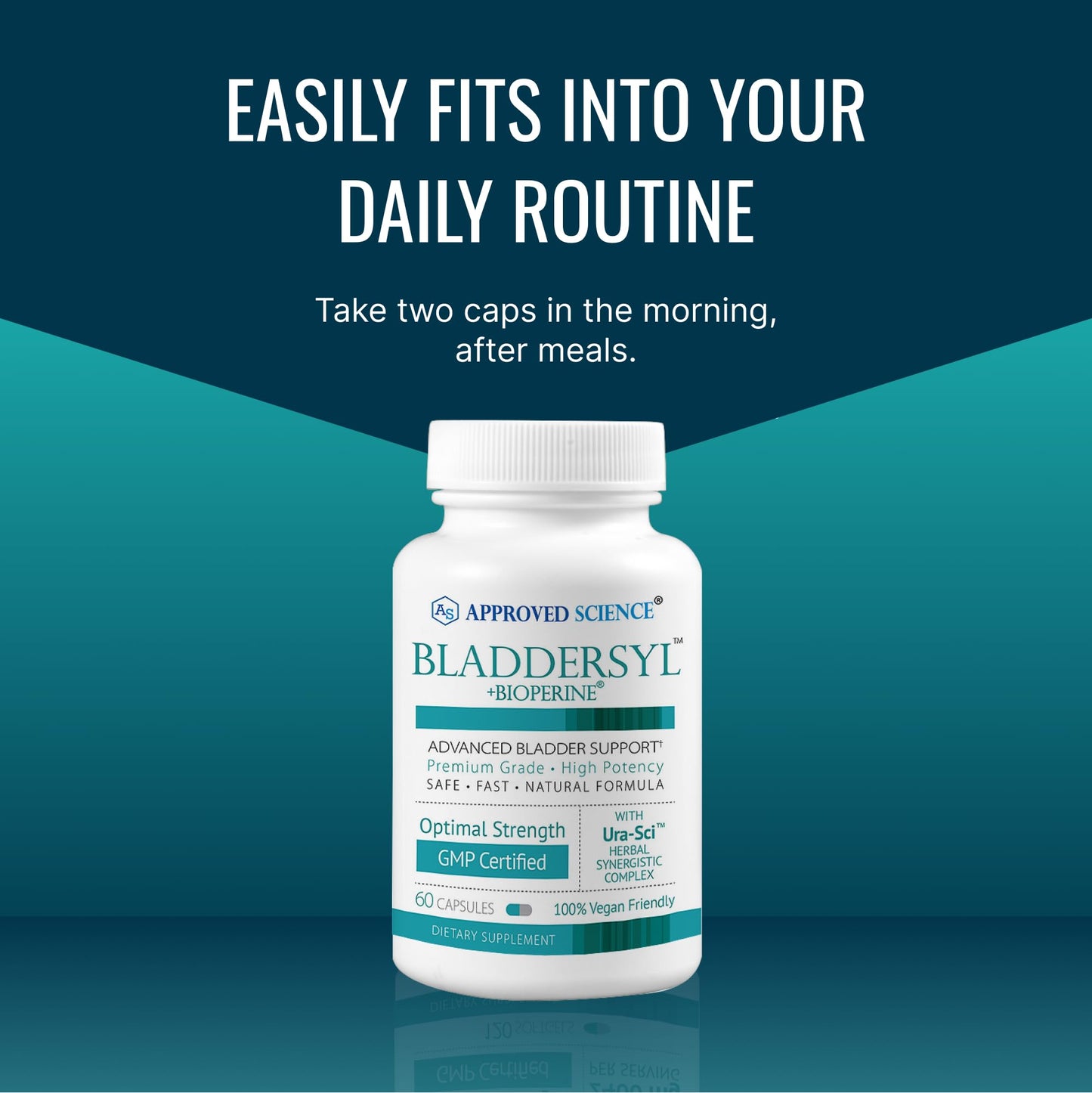 Approved Science Bladdersyl Urinary Incontinence Bladder Support High Absorption 60 Capsules