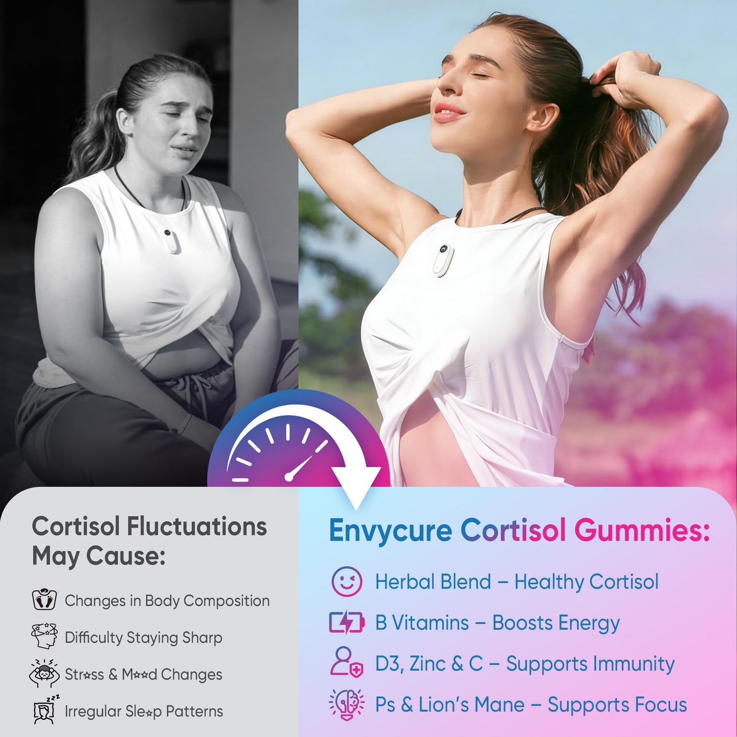 EnvyCure Cortisol Gummies for Women & Men, 60 Count