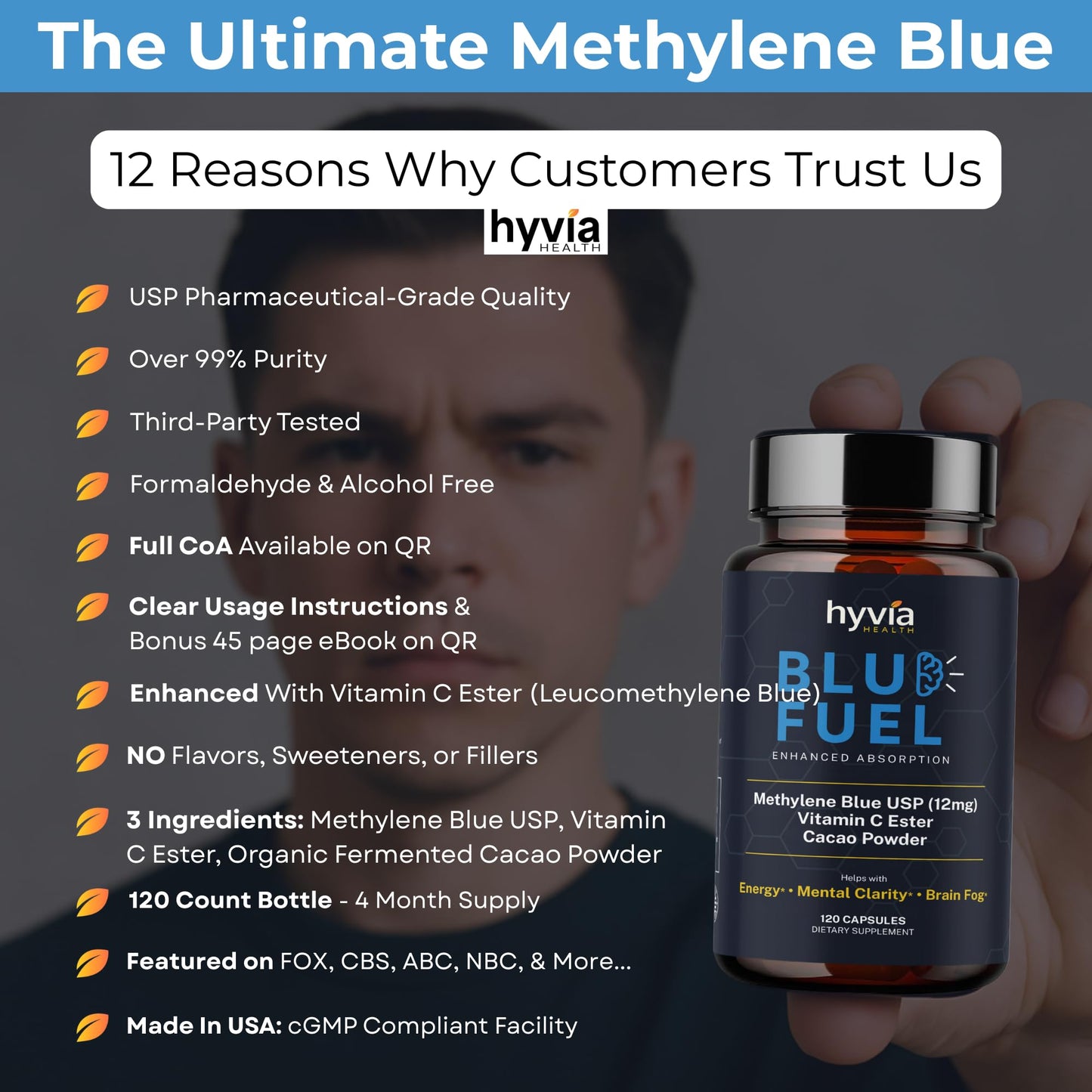 Hyvia Health Methylene Blue Capsules 120 Count