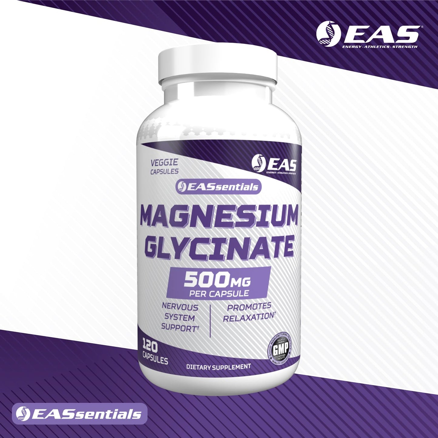 EAS Magnesium Glycinate 500mg Capsule, 120 Veggie Capsules
