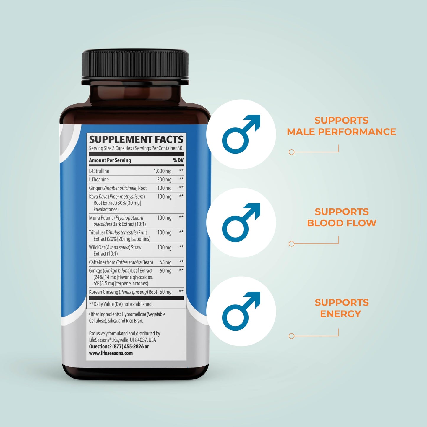 LifeSeasons Nitro-T Men's Performance Support Supplement Capsule, 90 Capsules
