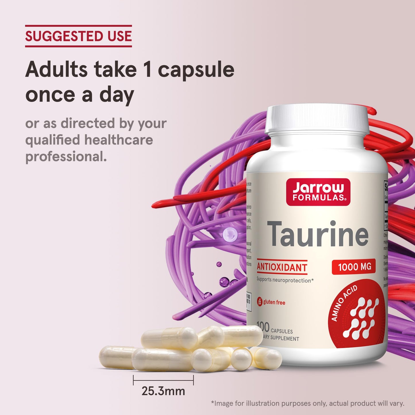 Jarrow Formulas Taurine 1000 mg Capsules, 1200 Capsules