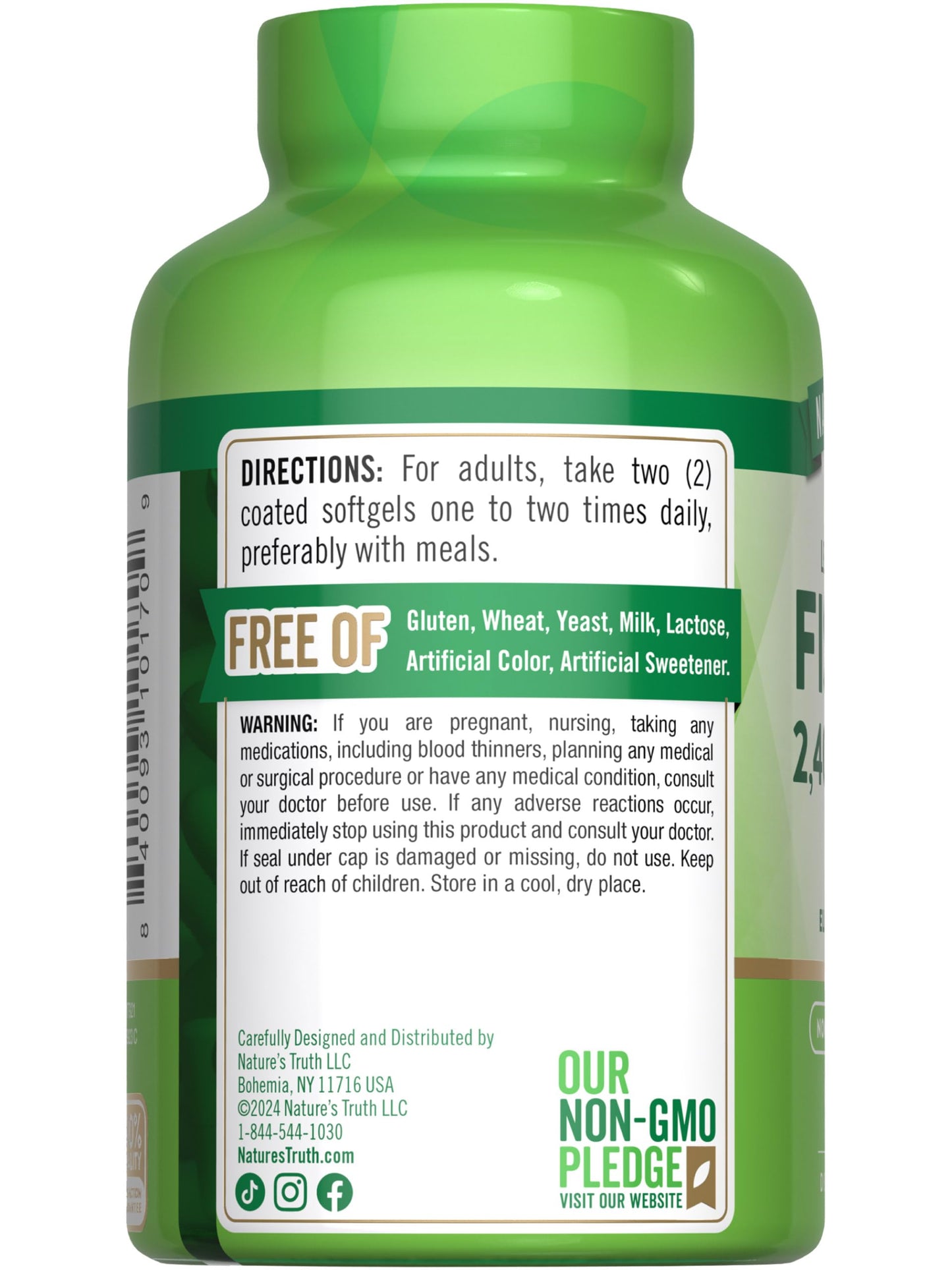 Nature's Truth Fish Oil Omega-3 Supplement Softgels, 90 Softgels