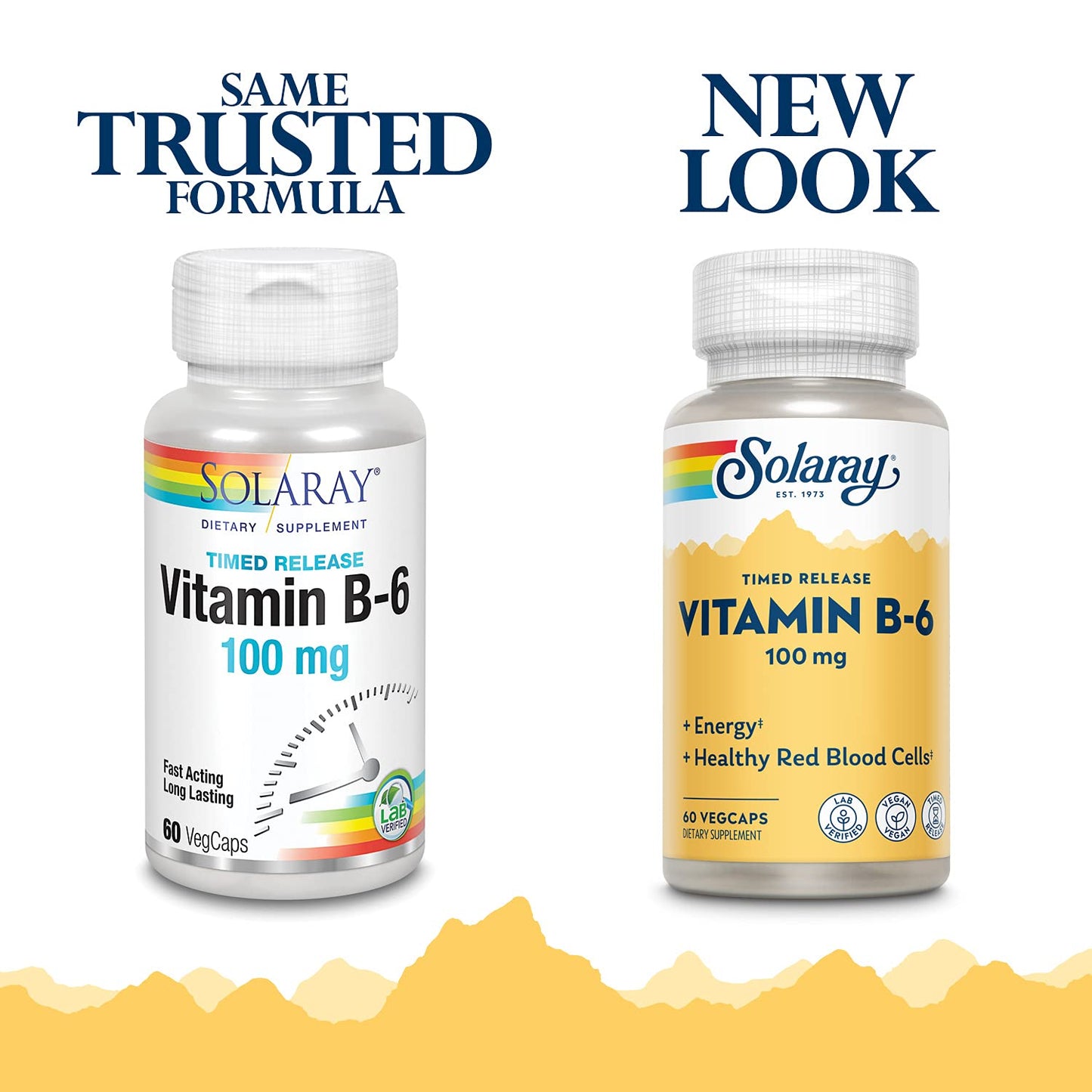 SOLARAY Vitamin B6 100mg Timed Release Formula Capsule 60 Count