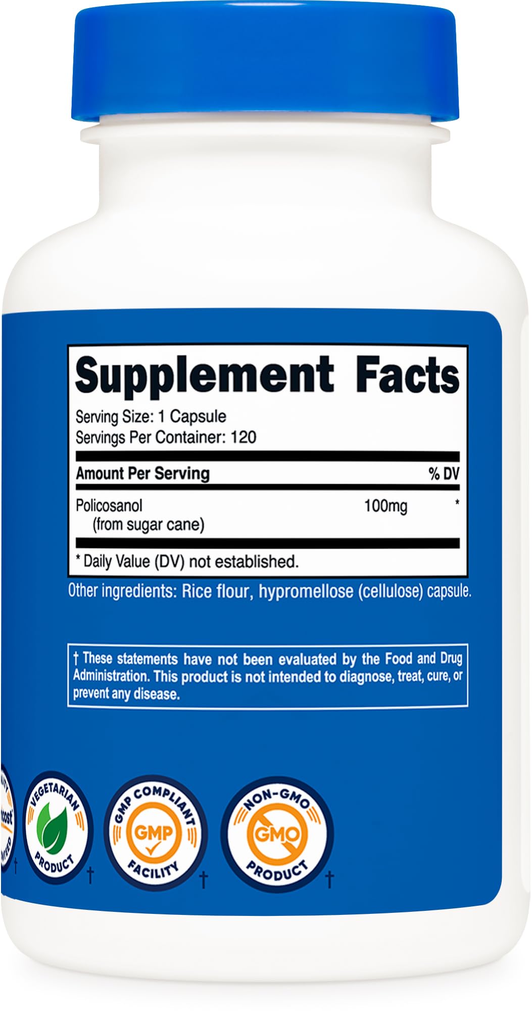 Nutricost Policosanol 100mg Capsule, 120 Capsules