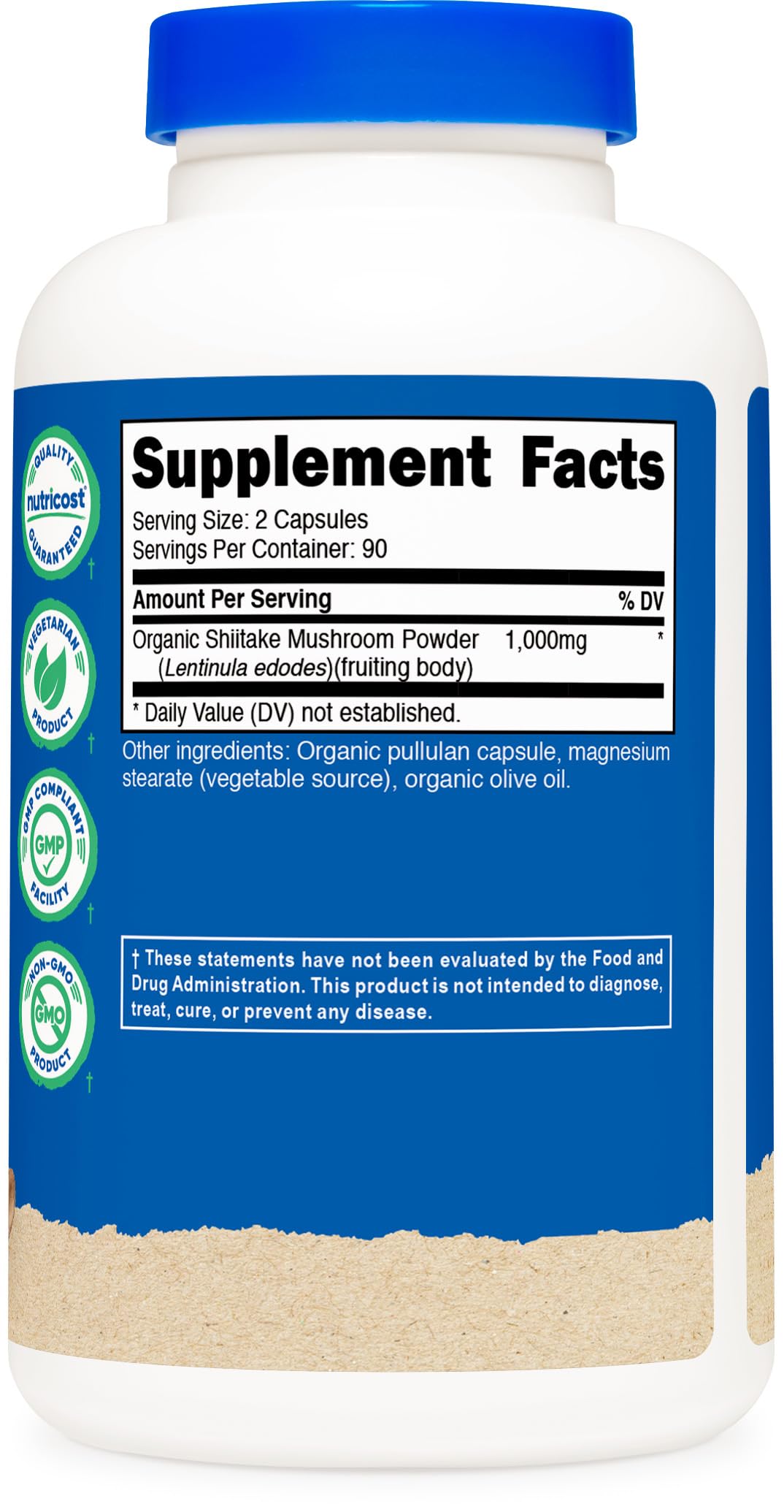 Nutricost Organic Shiitake Mushroom 180 Capsules