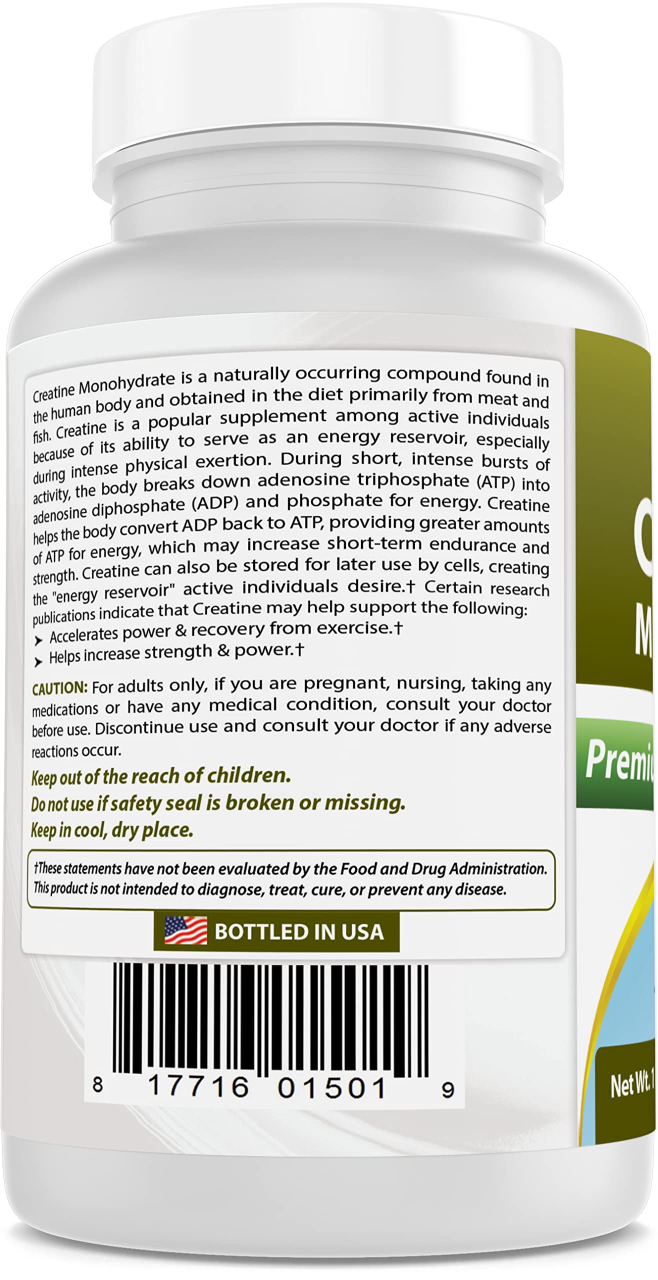 Best Naturals Creatine Monohydrate Powder 16 oz
