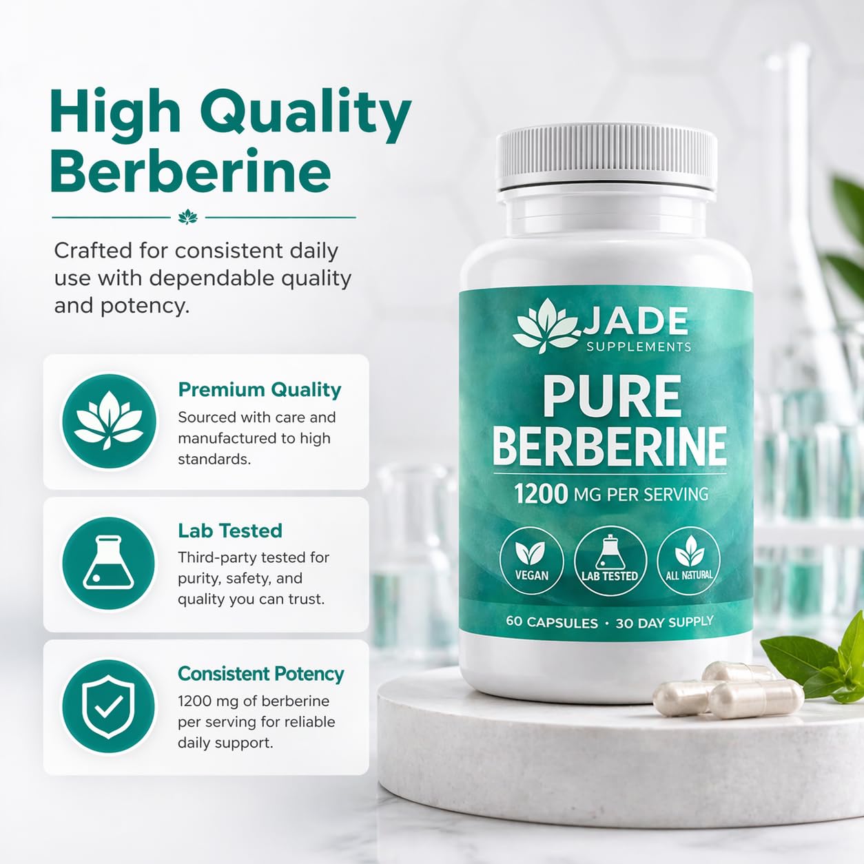 JADE SUPPLEMENTS Berberine Capsule 60 Count