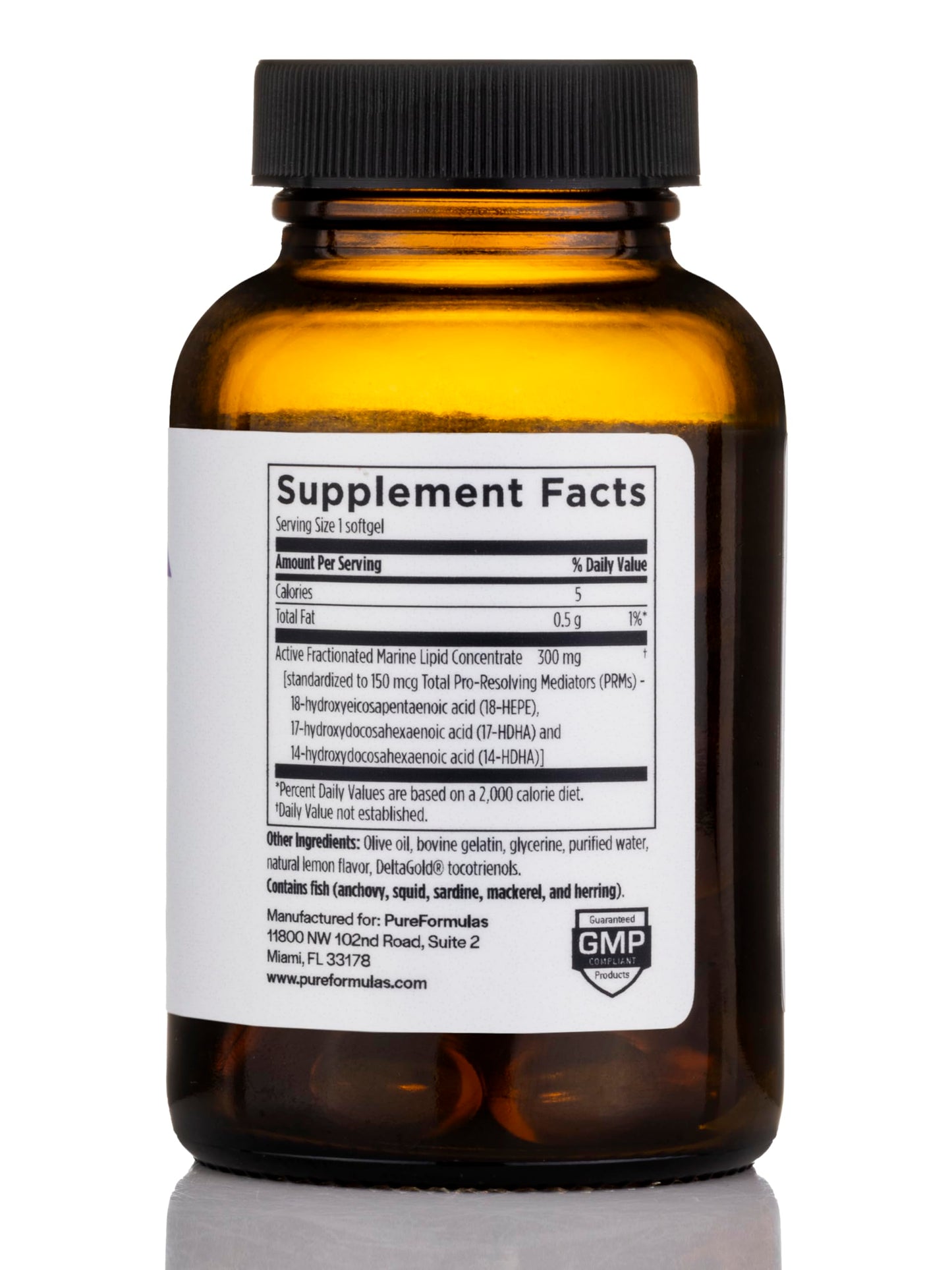 PureFormulas SPM Vital - 3 Active Specialized Pro-Resolving Mediators for Tissue Health & Minor Discomfort from SPM Fish Oil - Omega 3 Fatty Acids Supplement, Non-GMO Softgels 60