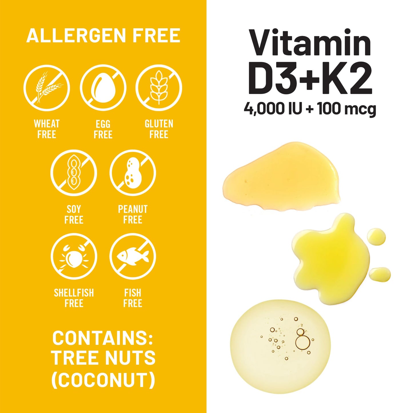 NatureWise Vitamin D3 4000IU + K2 (MK7) 100mcg with Organic Extra Virgin Coconut Oil Softgel 30 Count