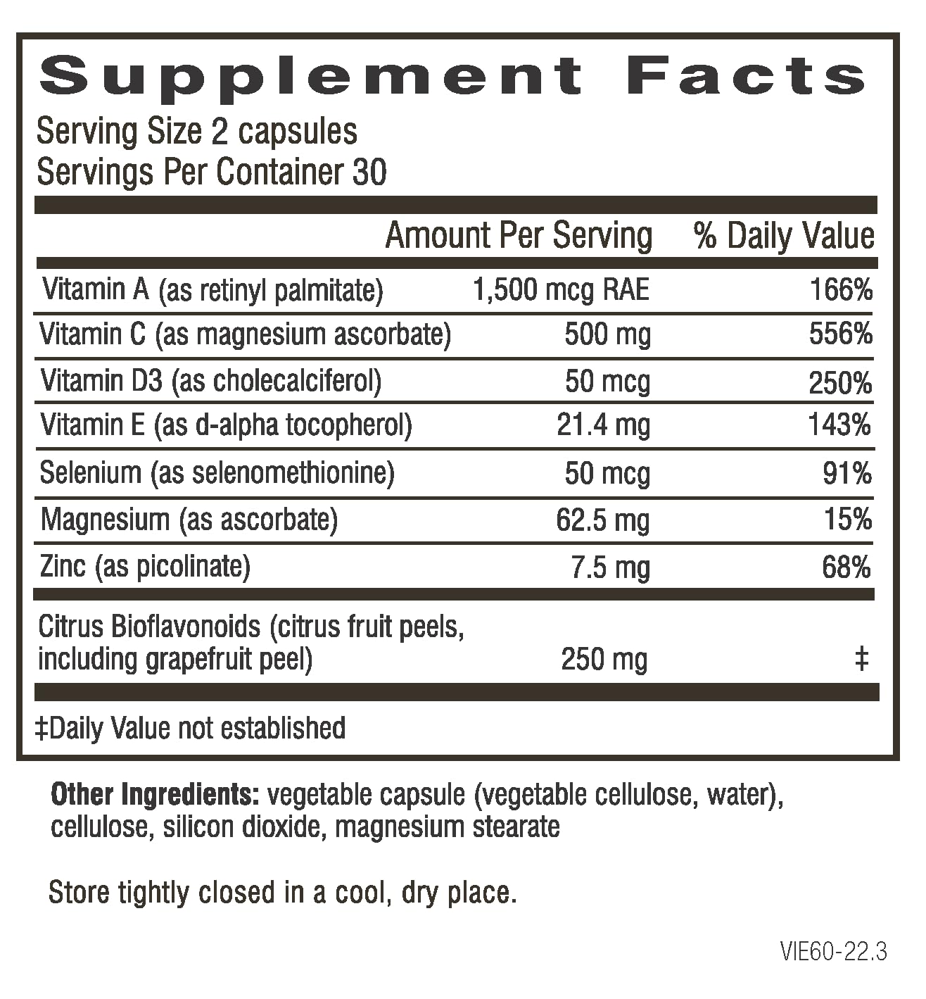 Doctor Wilson's Original Formulations Dr. Wilson's Immune Essentials Daily Immune Support Immune Booster Capsules, 60 Count