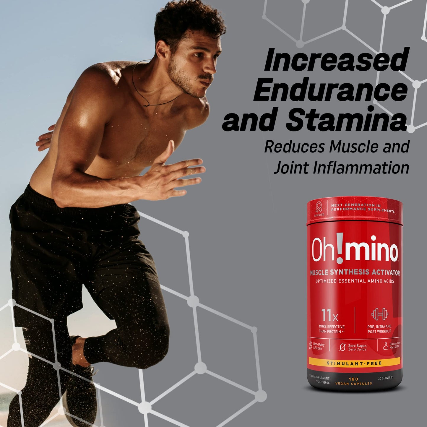 Oh!mino BCAA + EAA Amino Acid Supplement, Capsules, 180