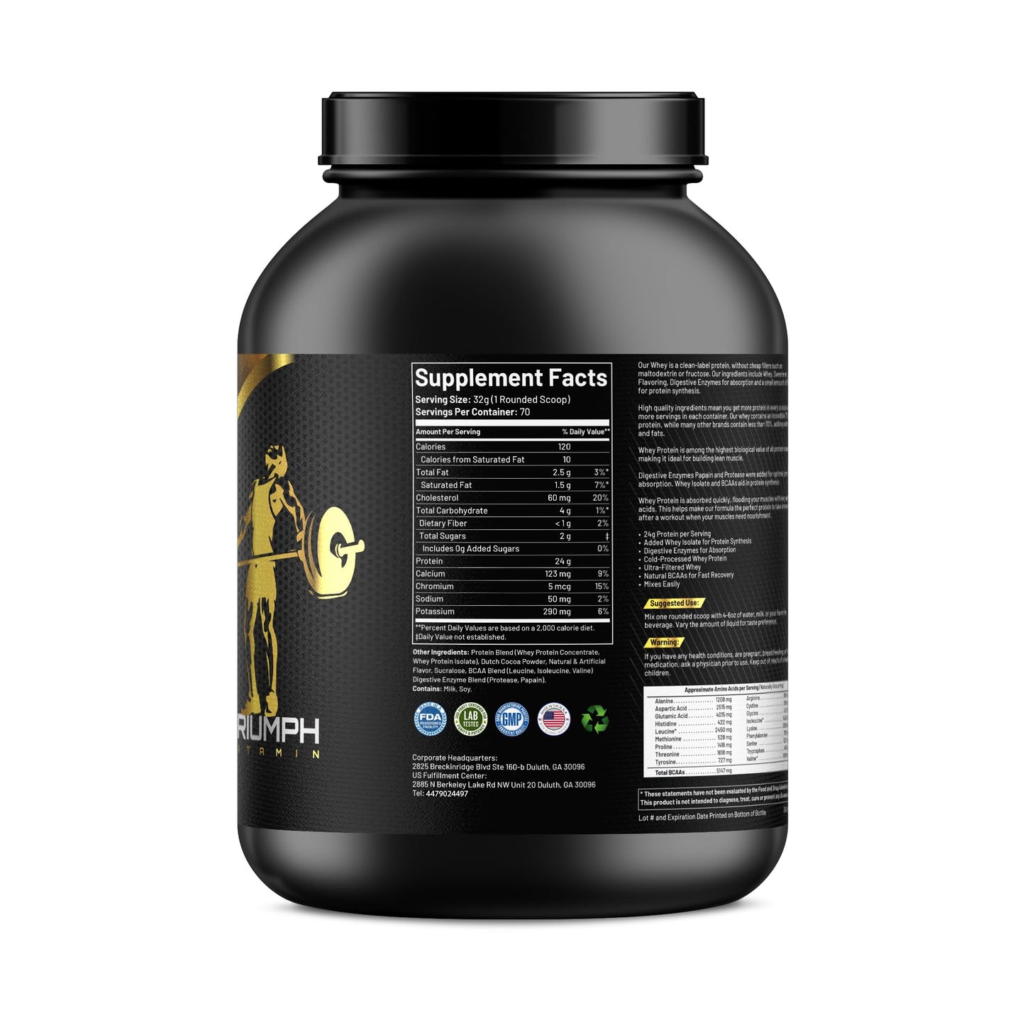 TRIUMPH VITAMIN Whey Protein Powder Chocolate 128