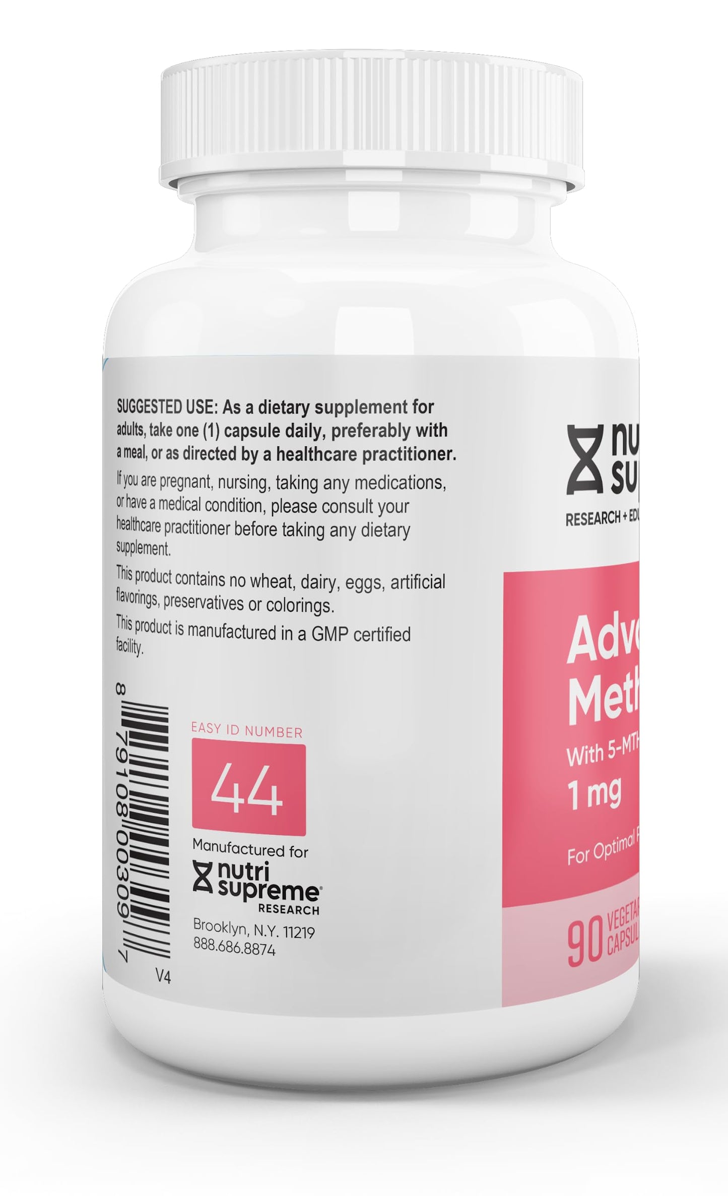 Nutri-Supreme Research Advanced Methyl Folate Capsule, 1 mg, 90 Count