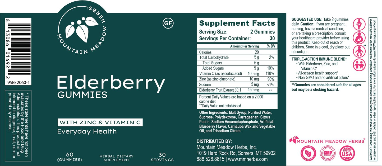 Mountain Meadow Herbs Elderberry Capsule 60 Count