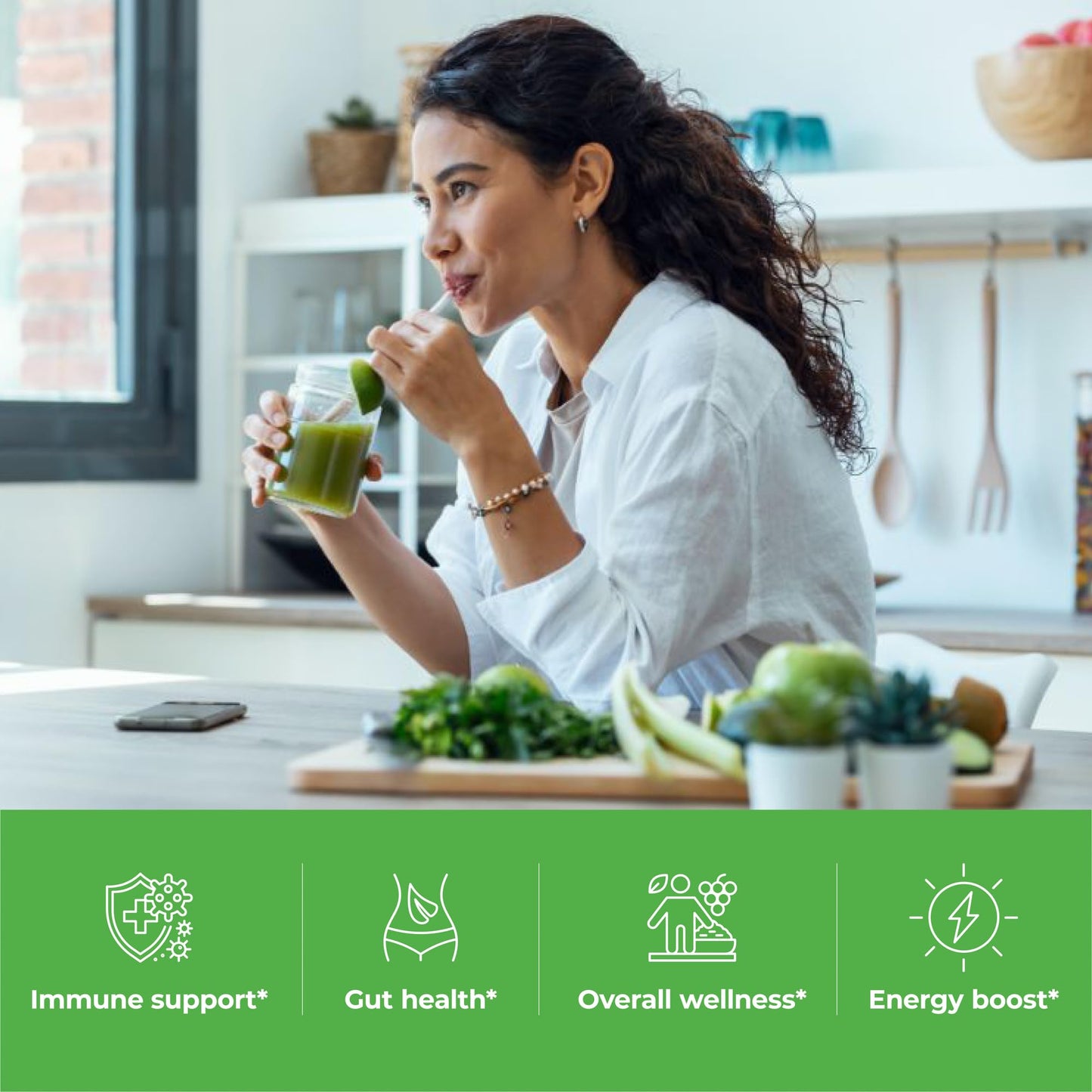 Paradise Herbs ORAC Energy Greens Powder Extract, Super Antioxidants, Probiotics for Gut Health & Digestion, Vitamin C for Immunity, with Spirulina & Chlorella, Non-GMO, Gluten Free, Powder, 60 Servings