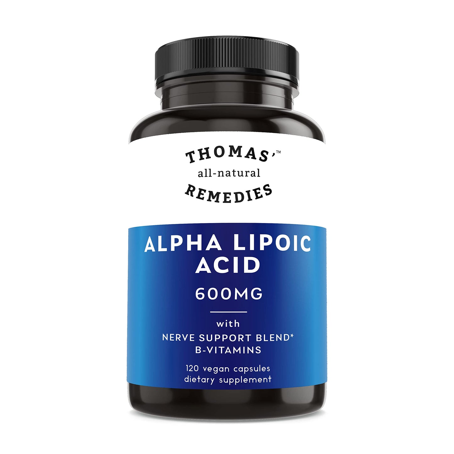 Thomas' all-natural Remedies Alpha Lipoic Acid Supplement 600mg Capsule 120 Count