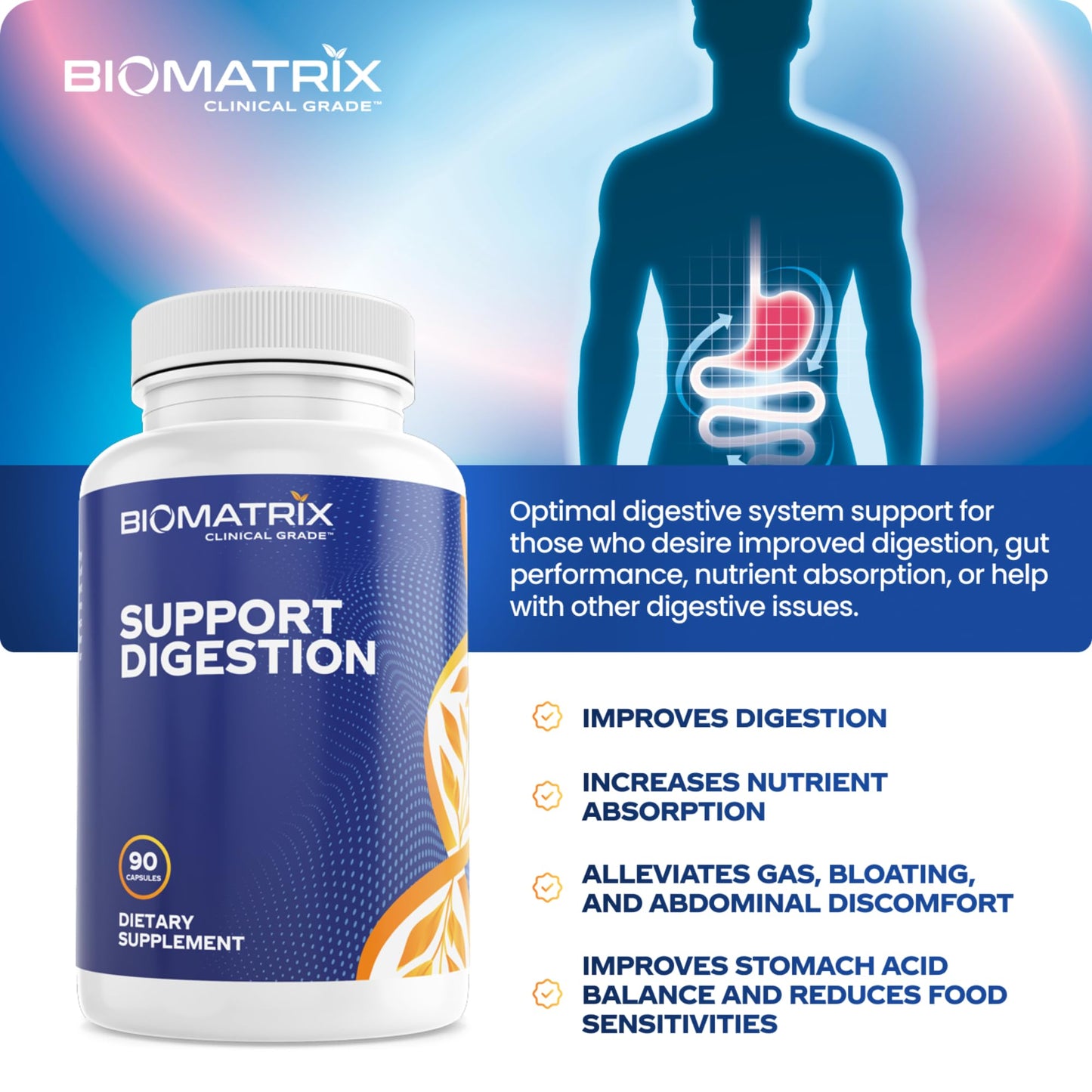 BioMatrix Digestive Enzymes Capsule 90 Count