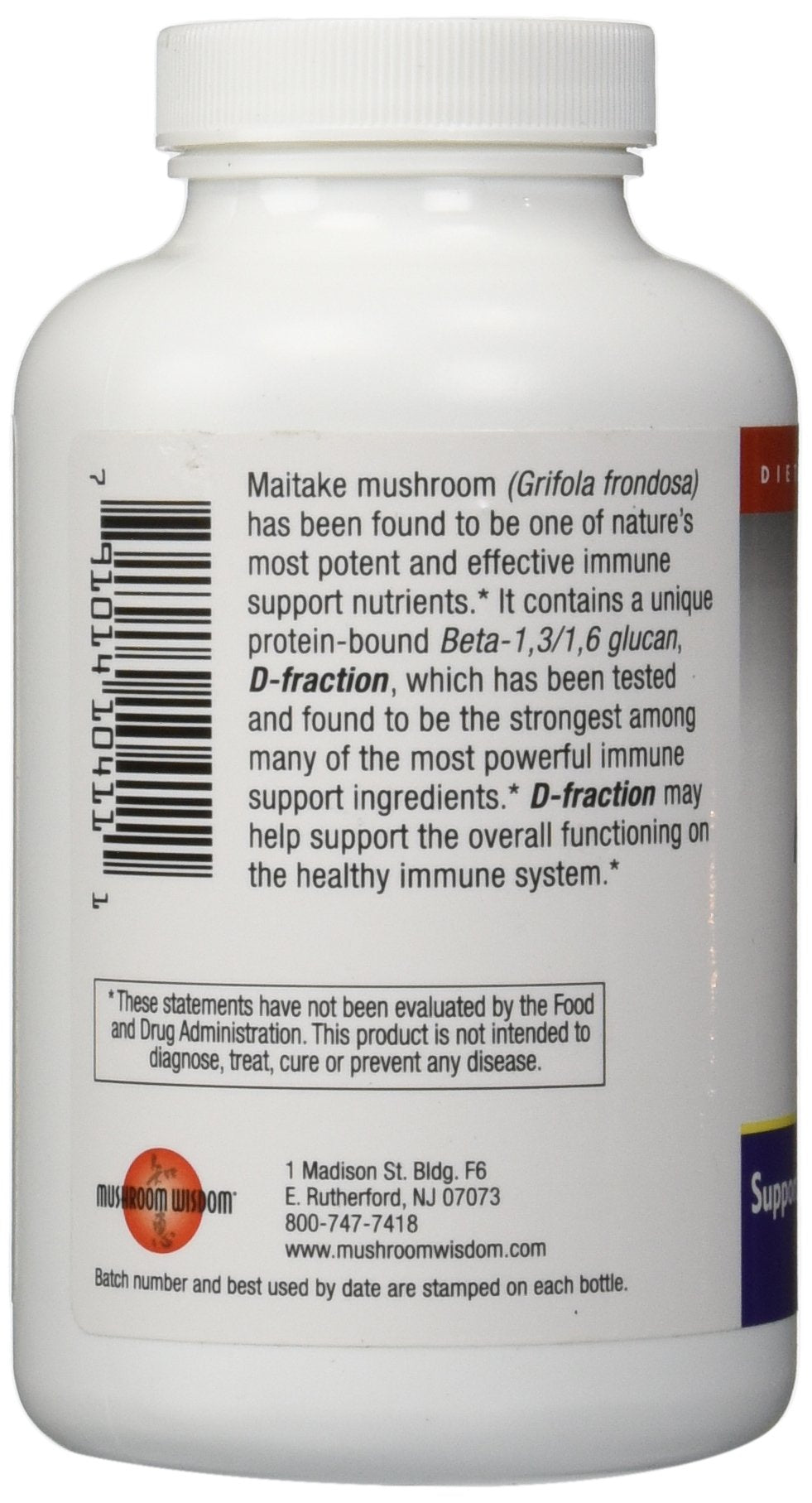 Mushroom Wisdom Maitake Mushroom Extract D-Fraction 360 Capsules