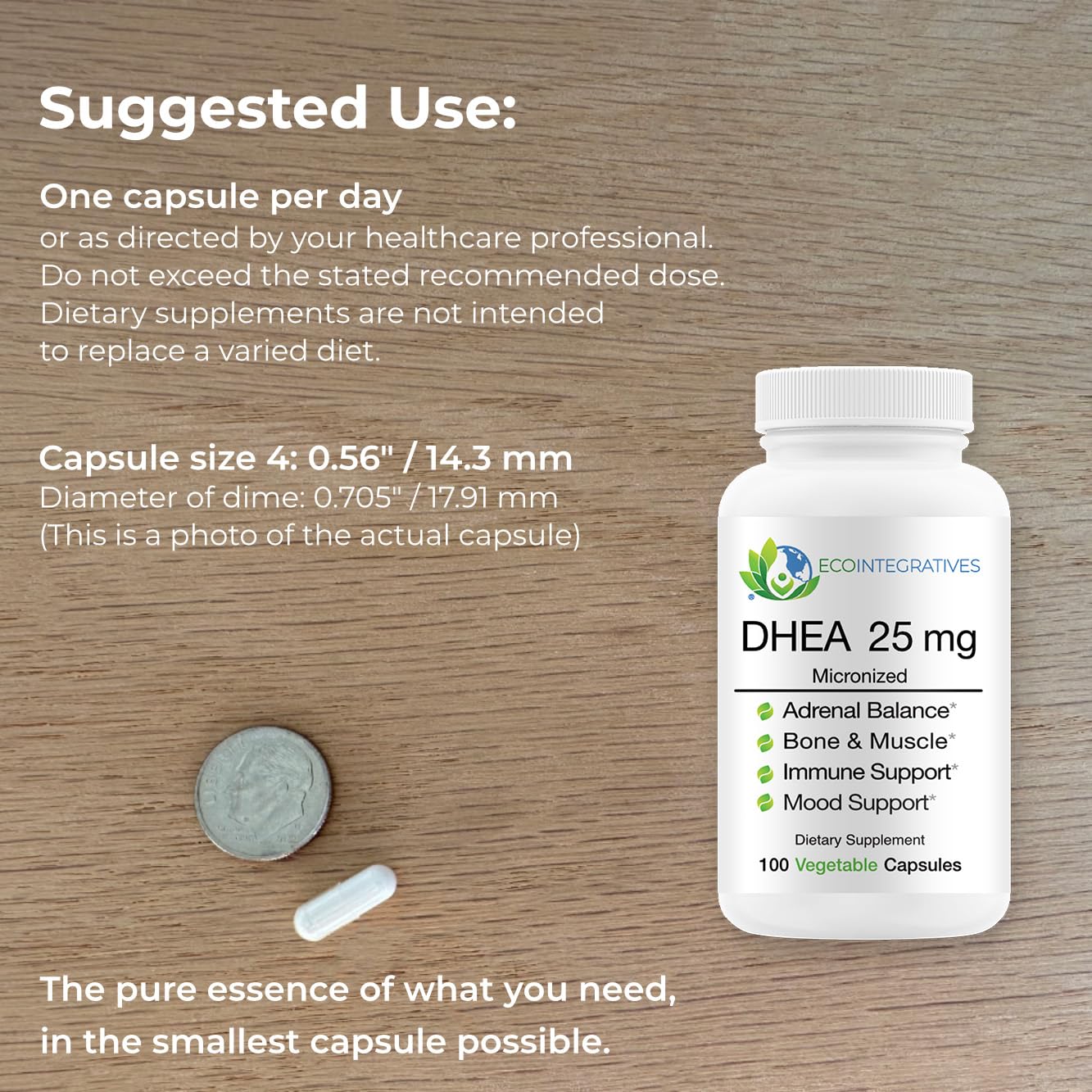 EcoIntegratives DHEA 25 mg Micronized Capsule, 90 Count