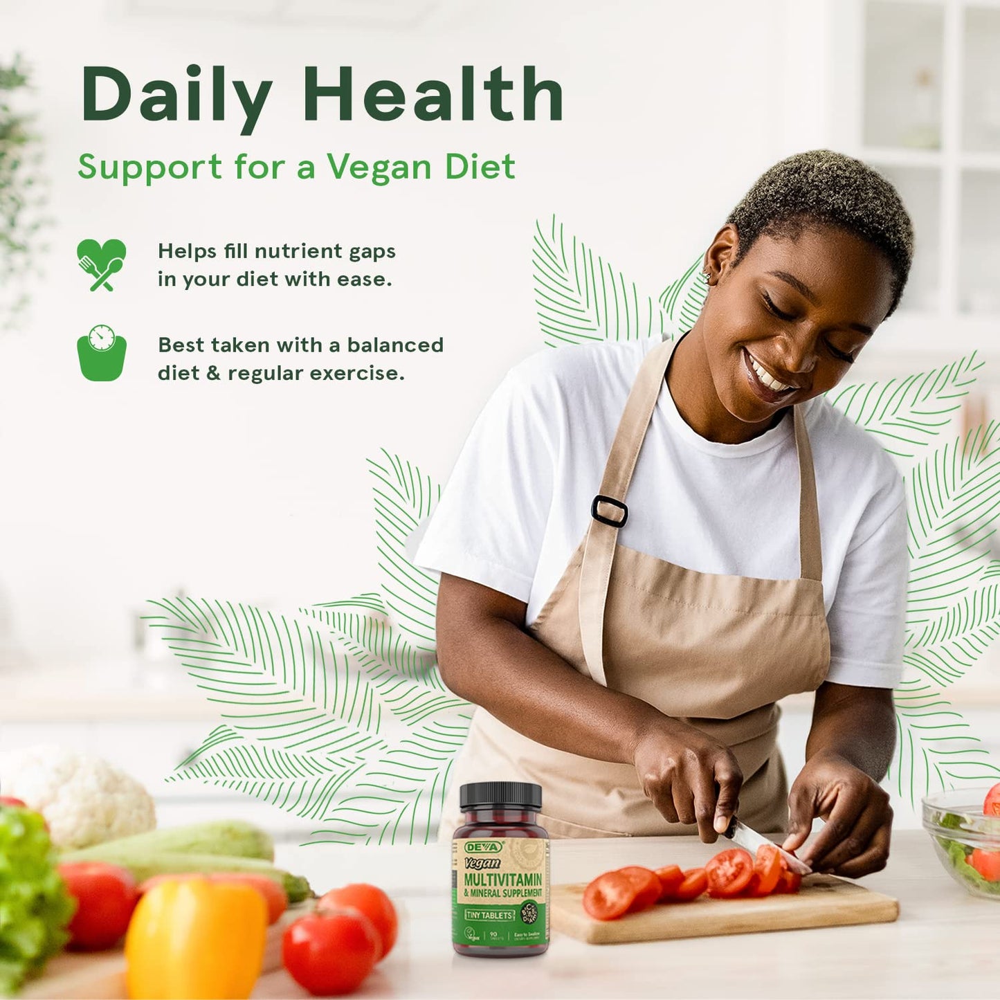 DEVA Tiny Tablets Vegan Multivitamin for Women & Men, 180 Tablets