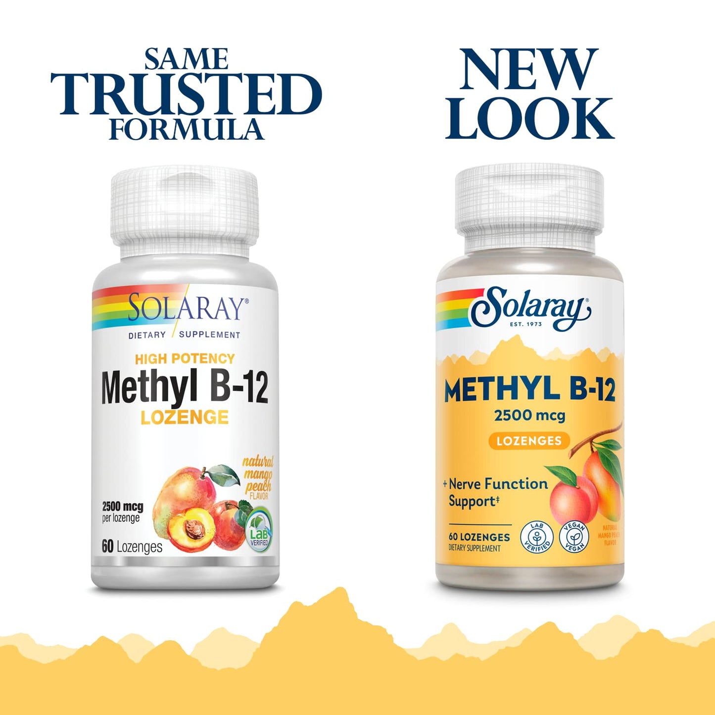 Solaray Methyl B12 Mango Peach Lozenges, 60 Count