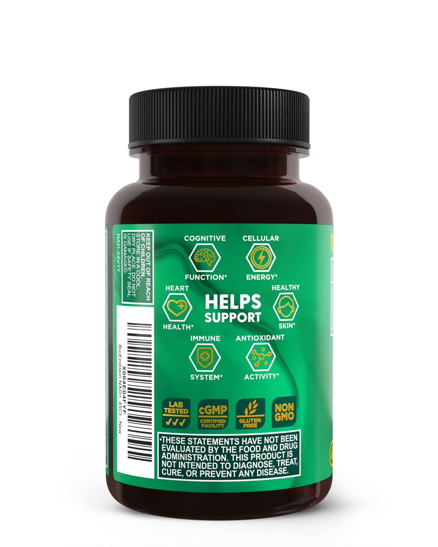 BioEmblem NAD+ Supplement with 300 mg Nicotinamide Riboside, CoQ10 & Resveratrol, 45 Capsules