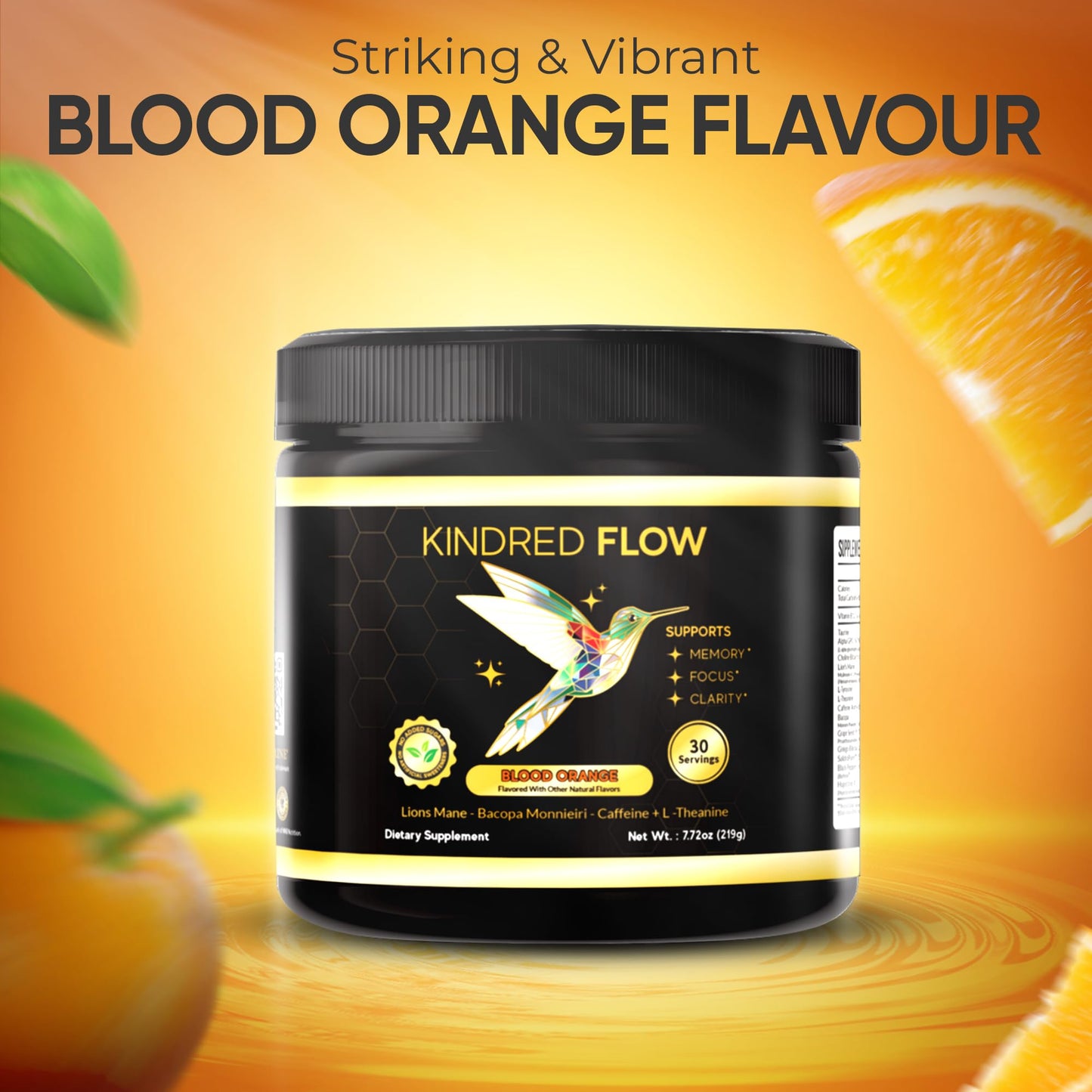 Kindred Flow Nootropic Energy Drink Powder, 7.72 Ounce